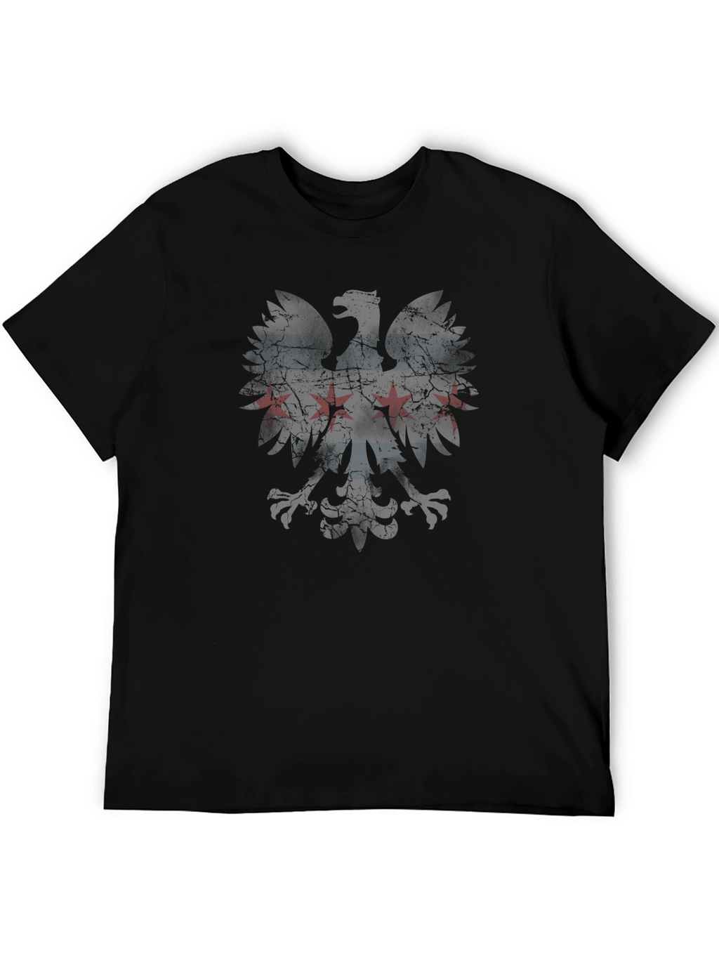 Chicago Flag Eagle Black T-Shirt