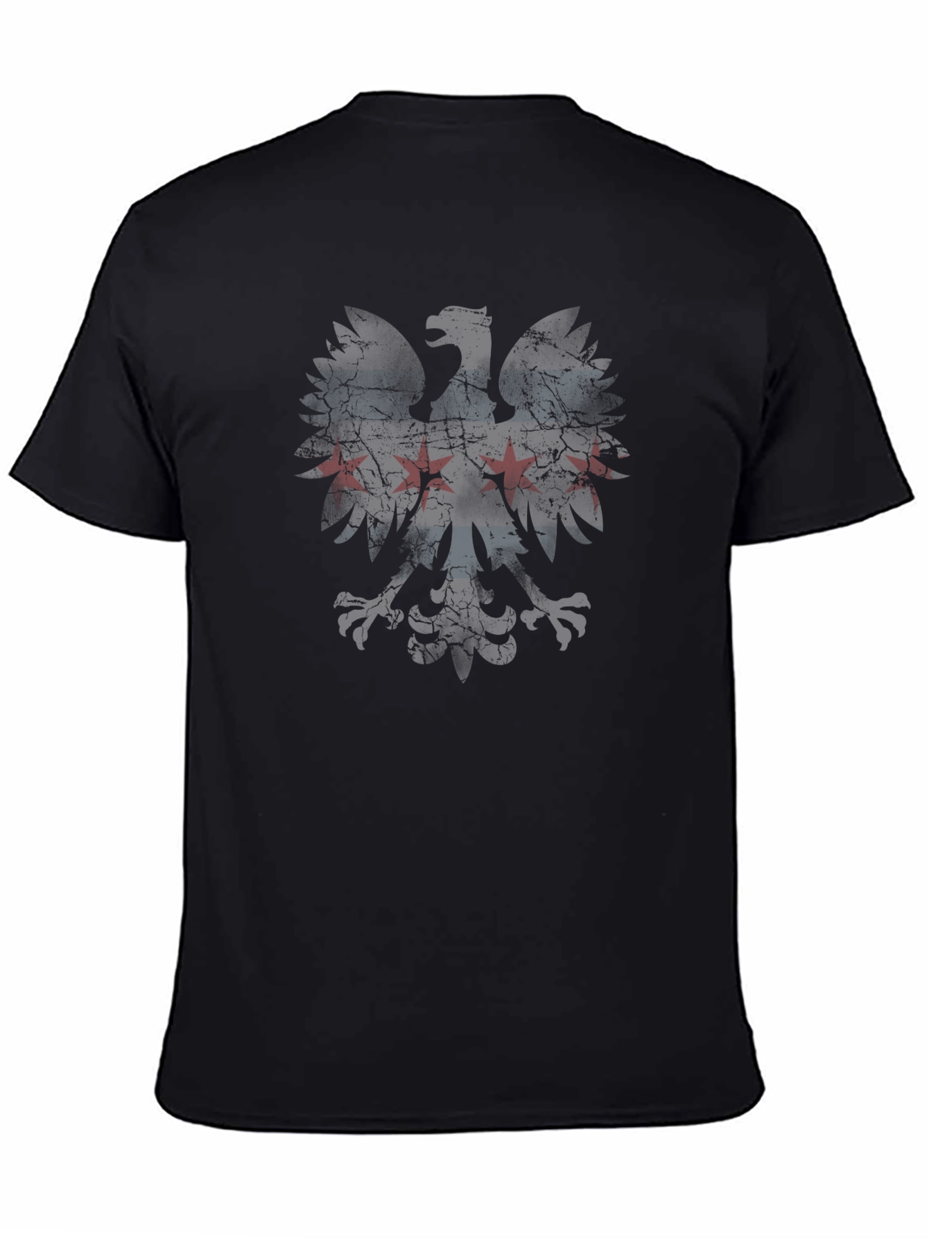 Chicago Flag Eagle Black T-Shirt