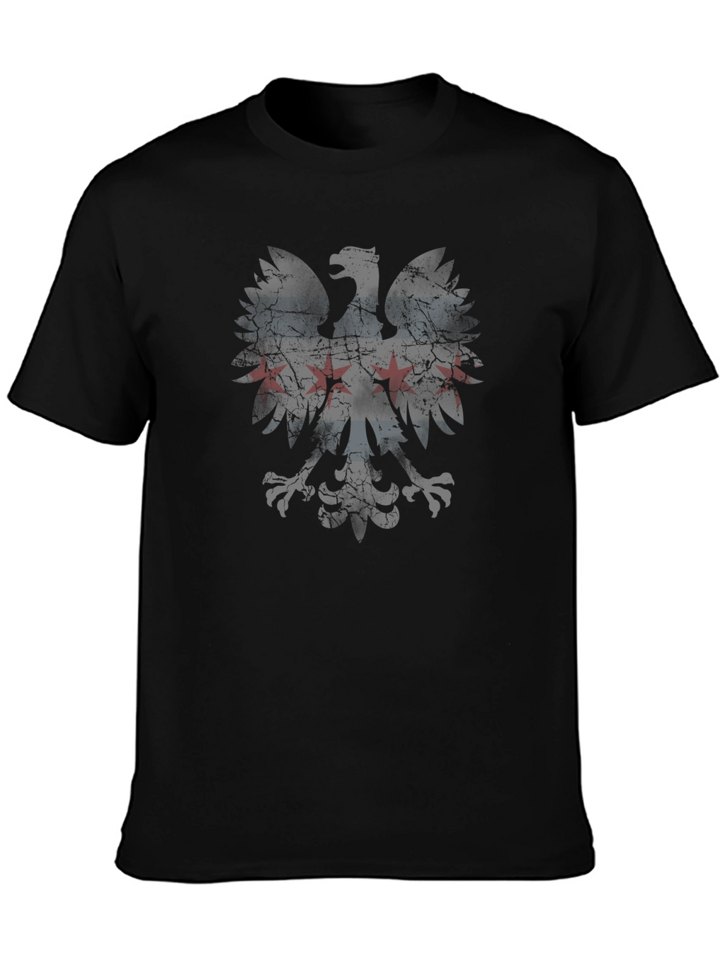 Chicago Flag Eagle Black T-Shirt