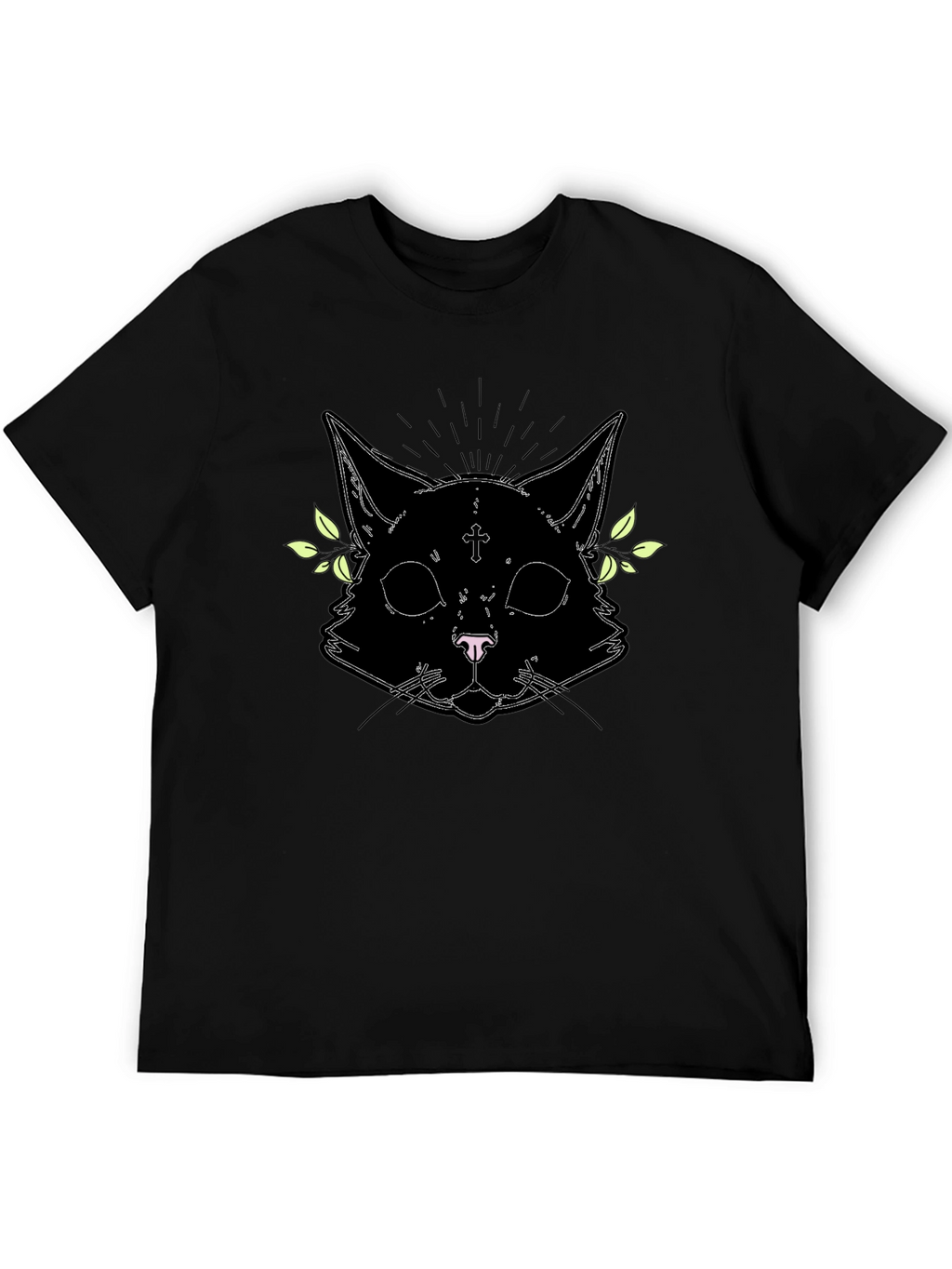 Gothic Cat Graphic Tee - Unisex Black T-Shirt
