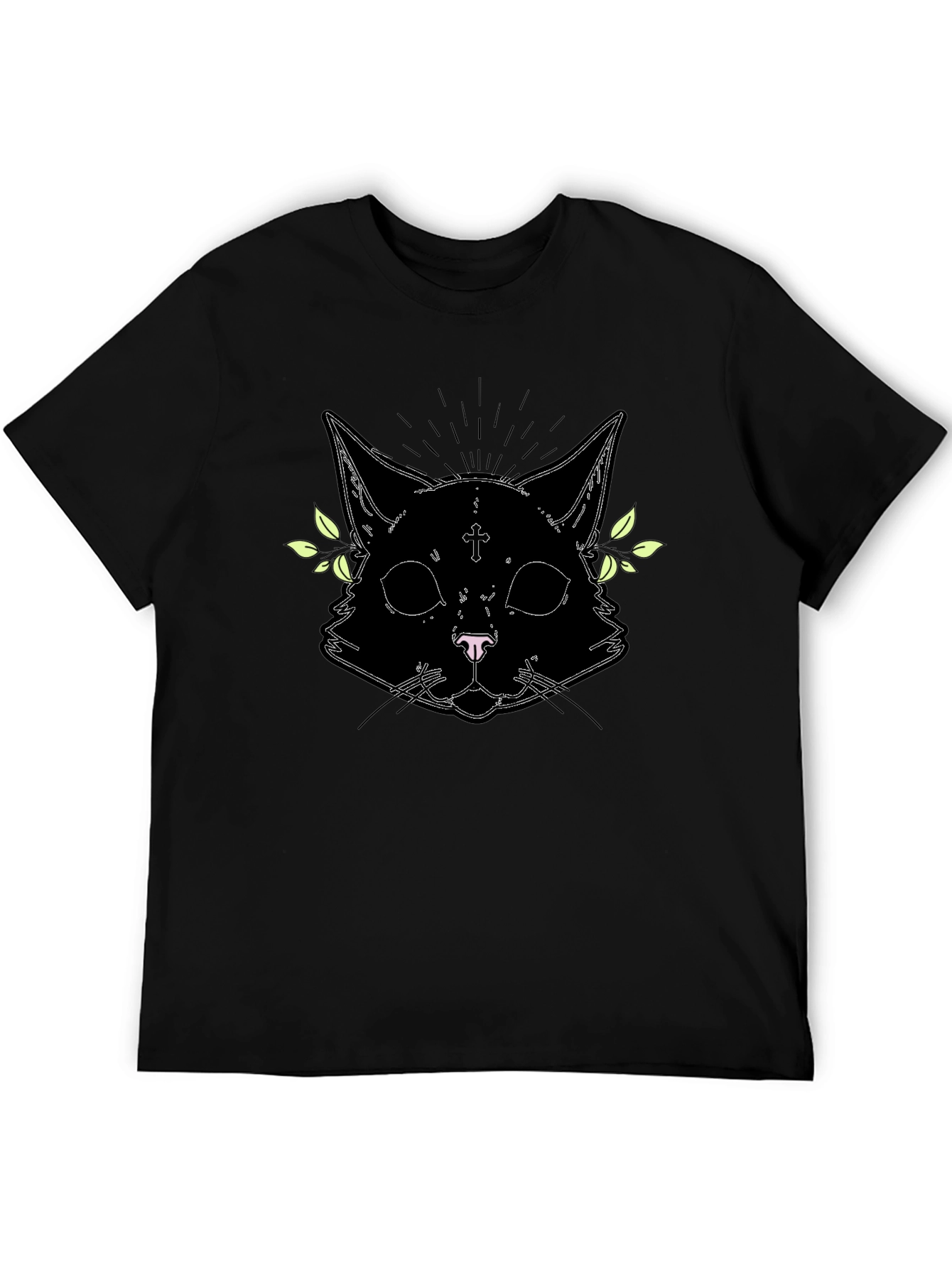 Gothic Cat Graphic Tee - Unisex Black T-Shirt