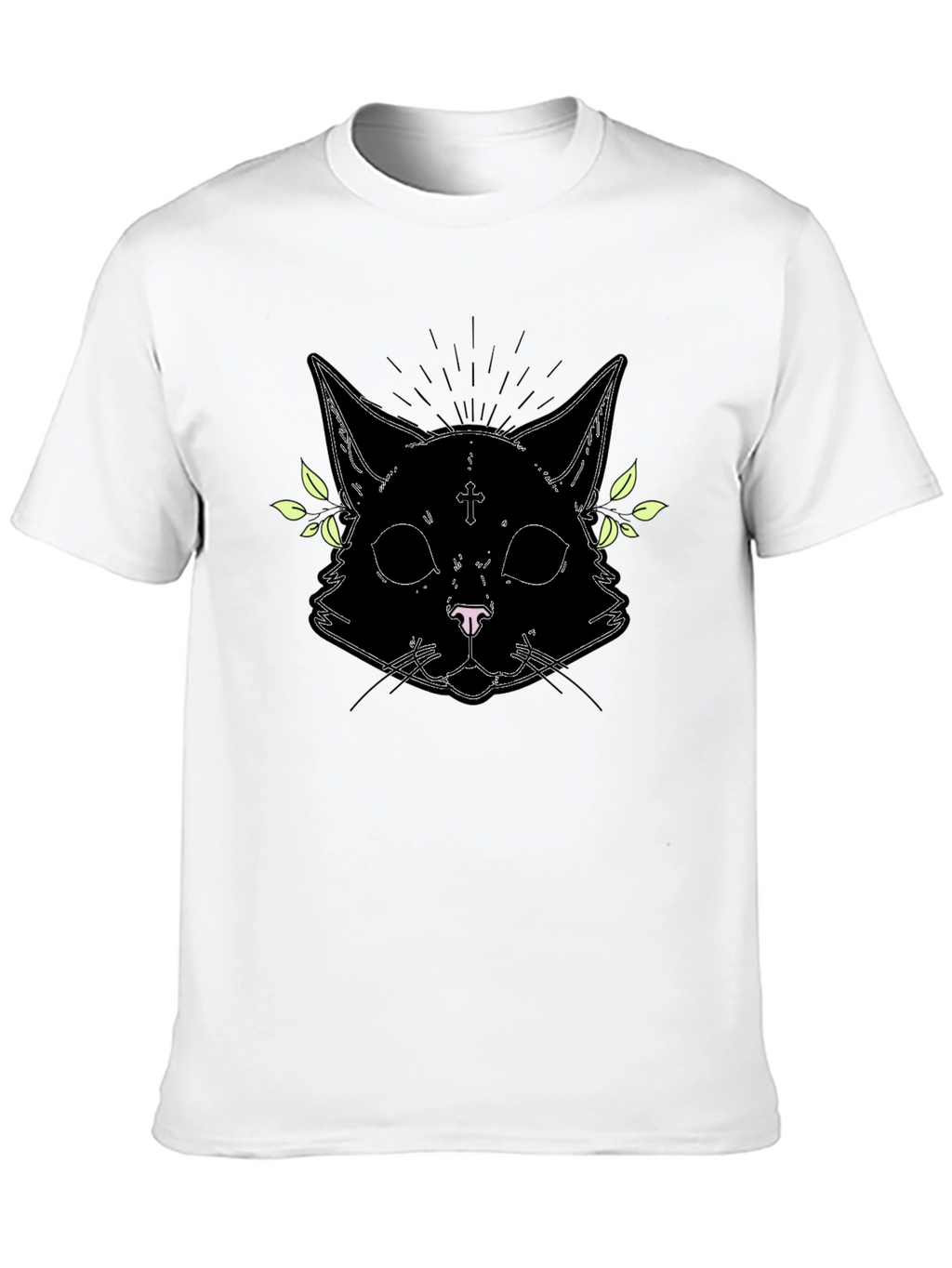 Gothic Cat Graphic Tee - Unisex Black T-Shirt