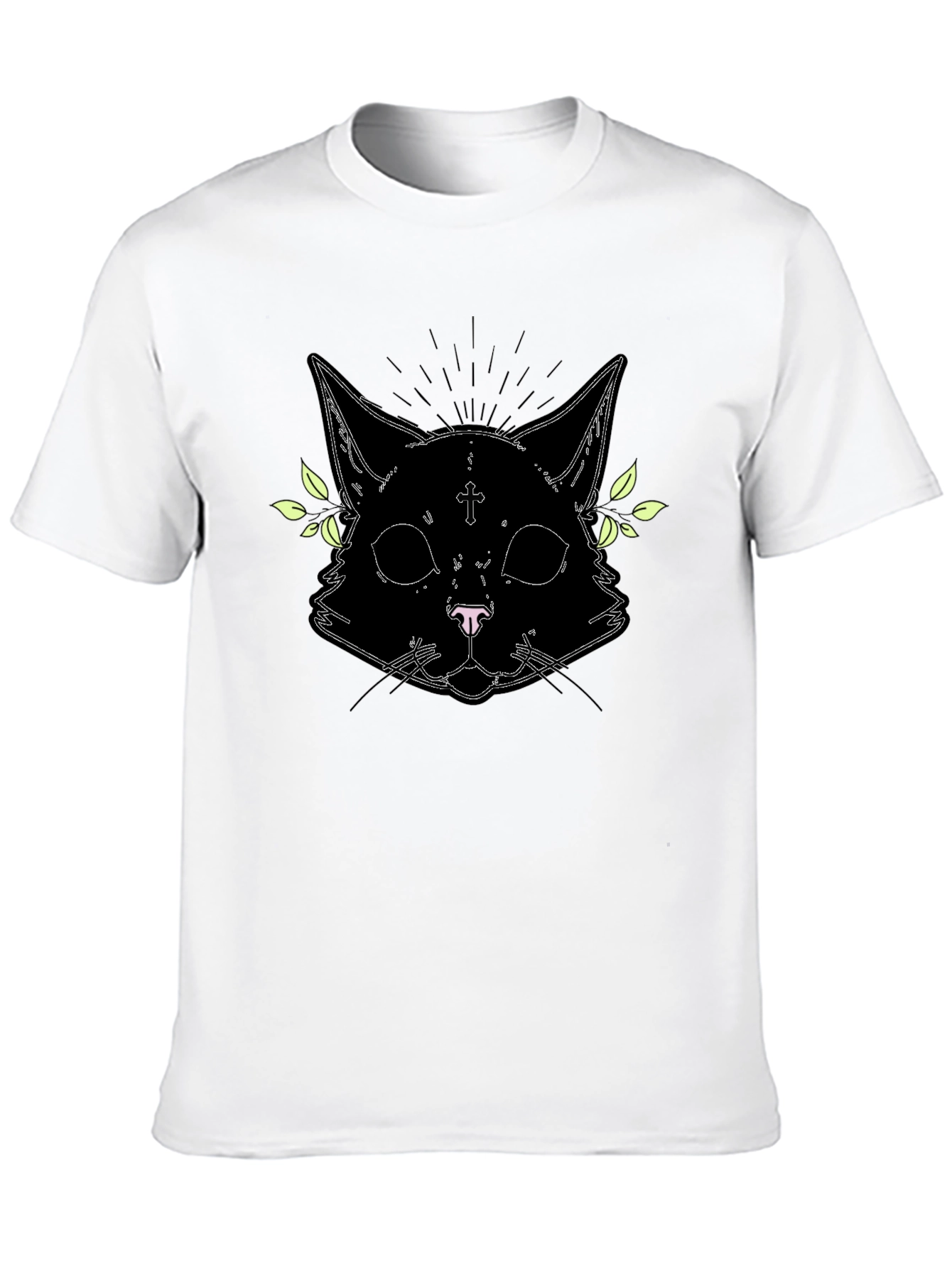 Gothic Cat Graphic Tee - Unisex Black T-Shirt