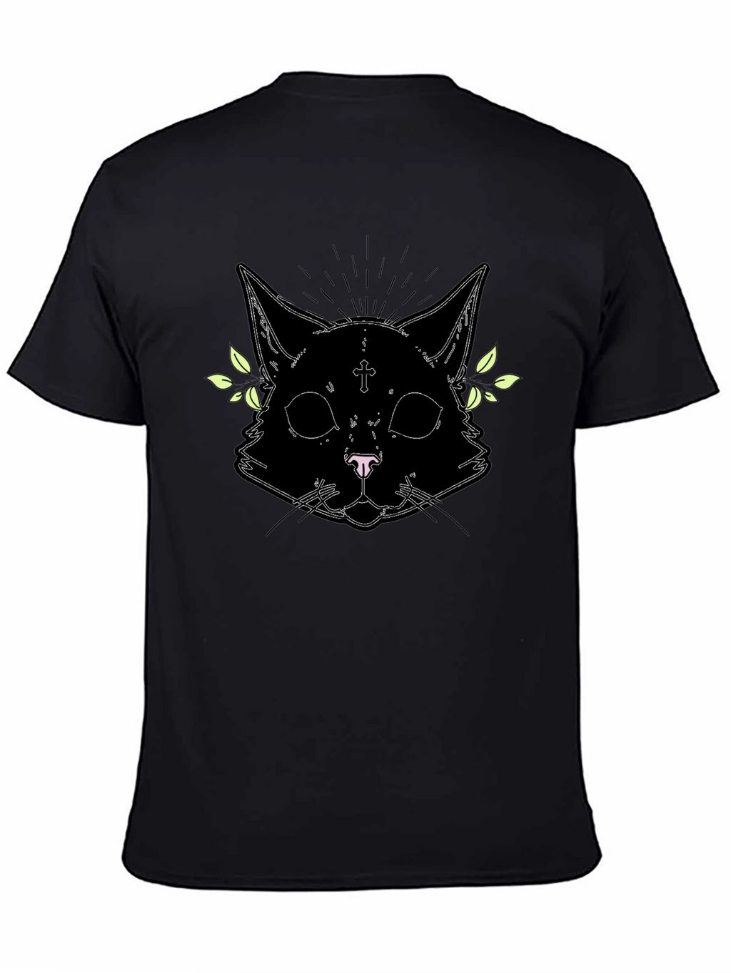 Gothic Cat Graphic Tee - Unisex Black T-Shirt