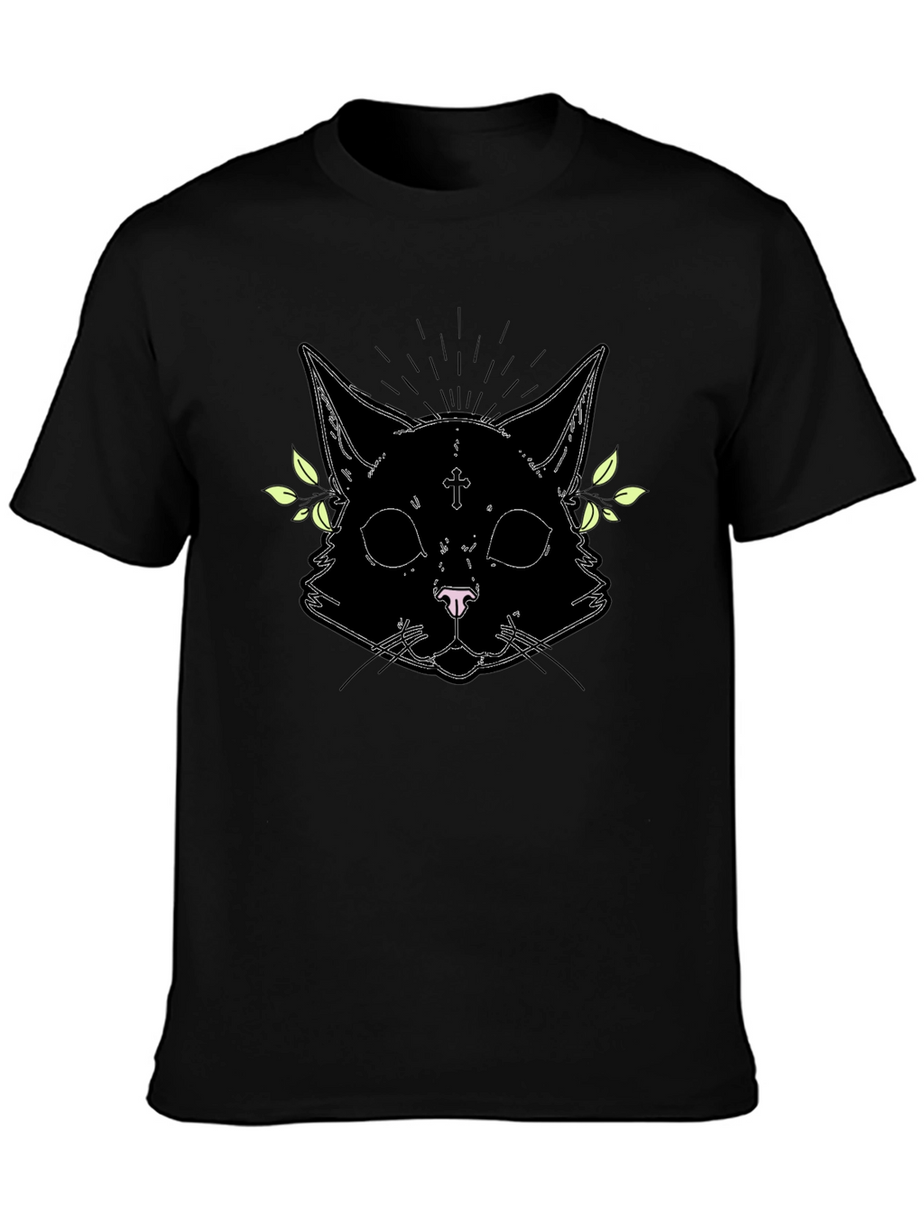 Gothic Cat Graphic Tee - Unisex Black T-Shirt