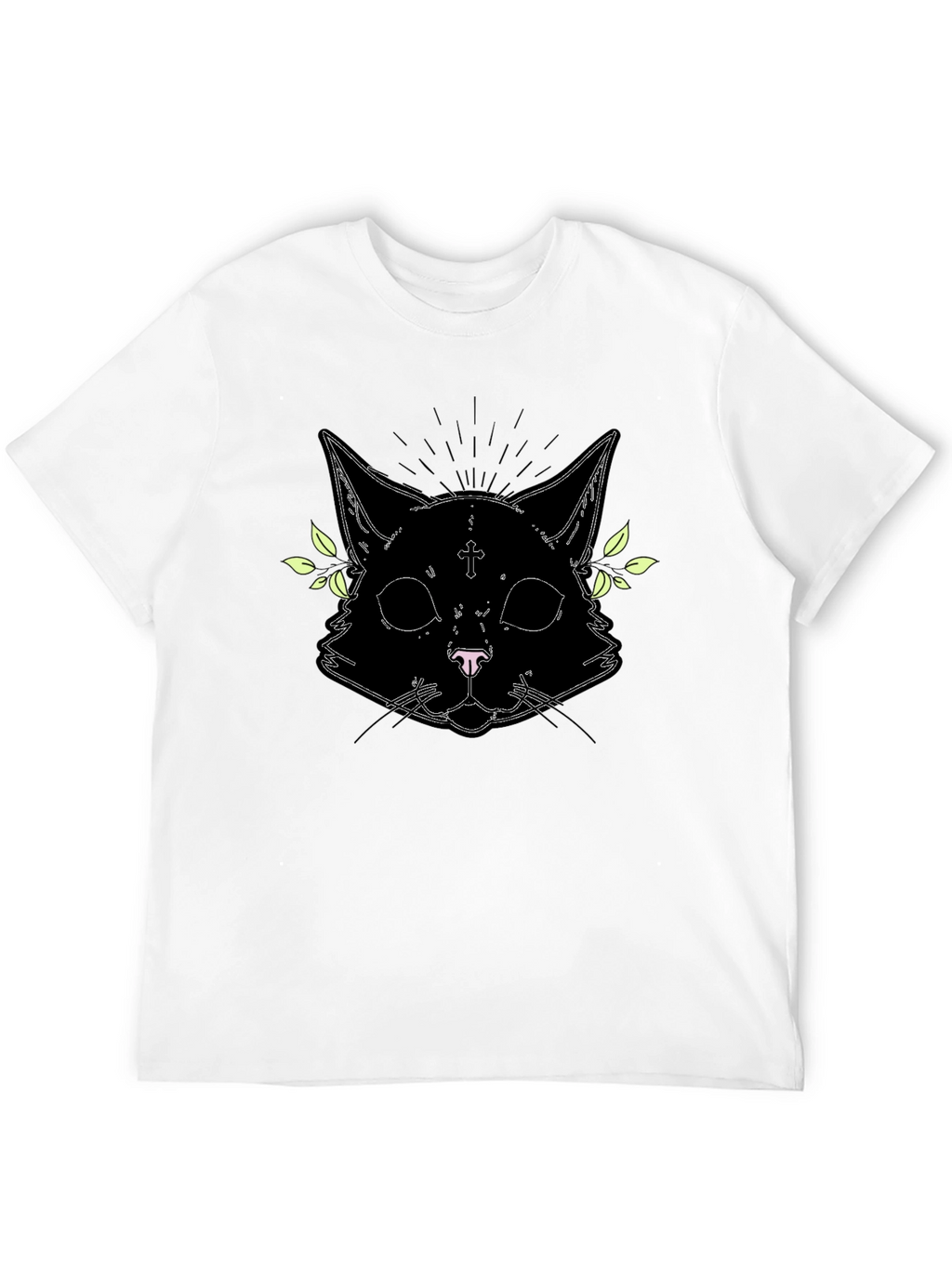 Gothic Cat Graphic Tee - Unisex Black T-Shirt
