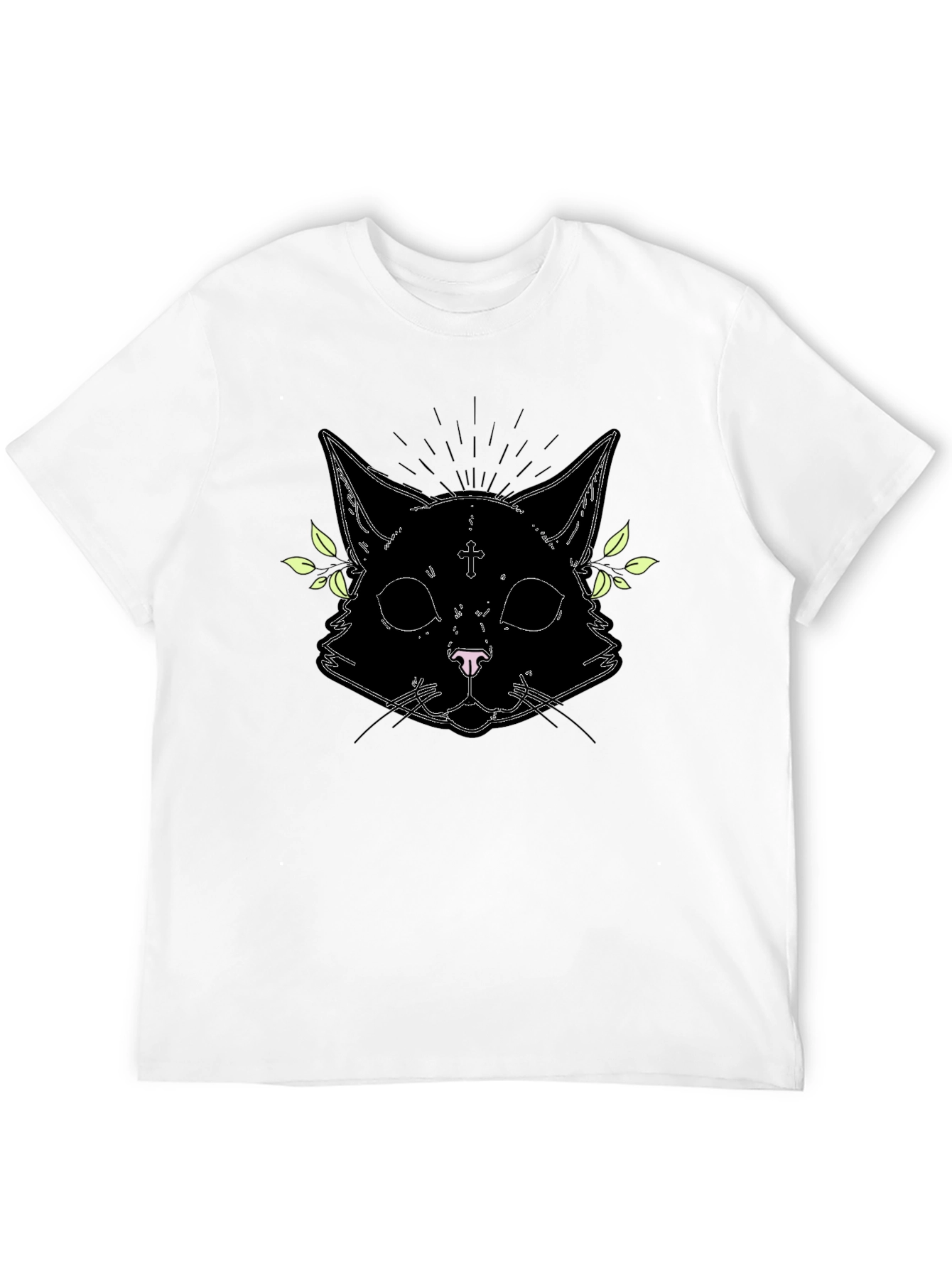 Gothic Cat Graphic Tee - Unisex Black T-Shirt