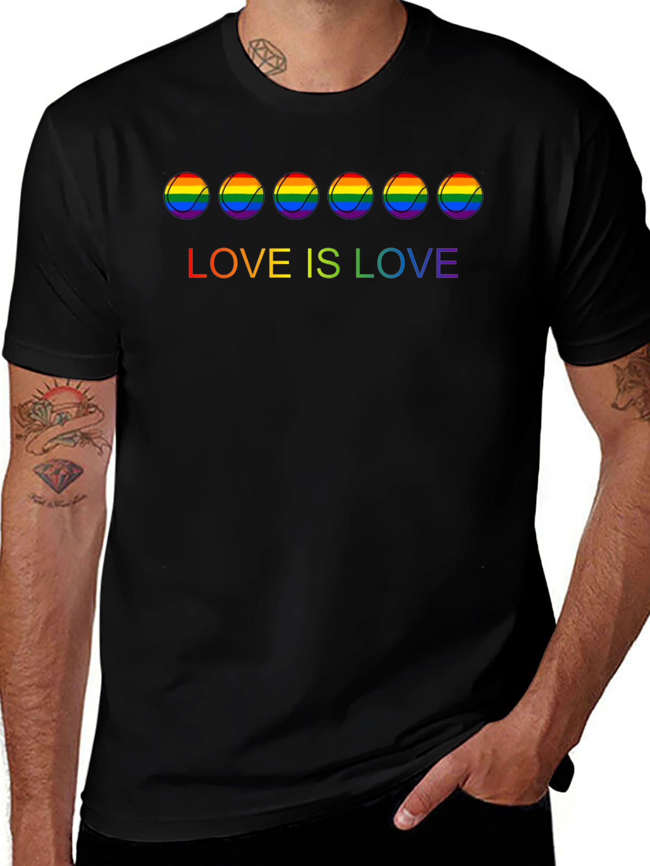 Love is Love Rainbow Tennis Ball T-Shirt