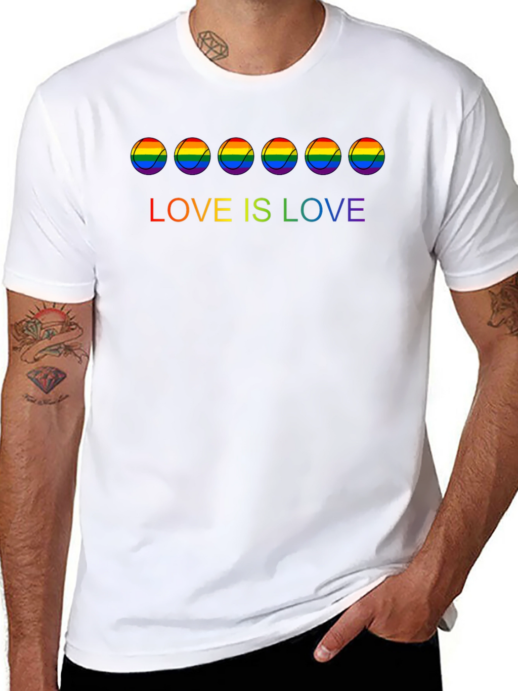 Love is Love Rainbow Tennis Ball T-Shirt
