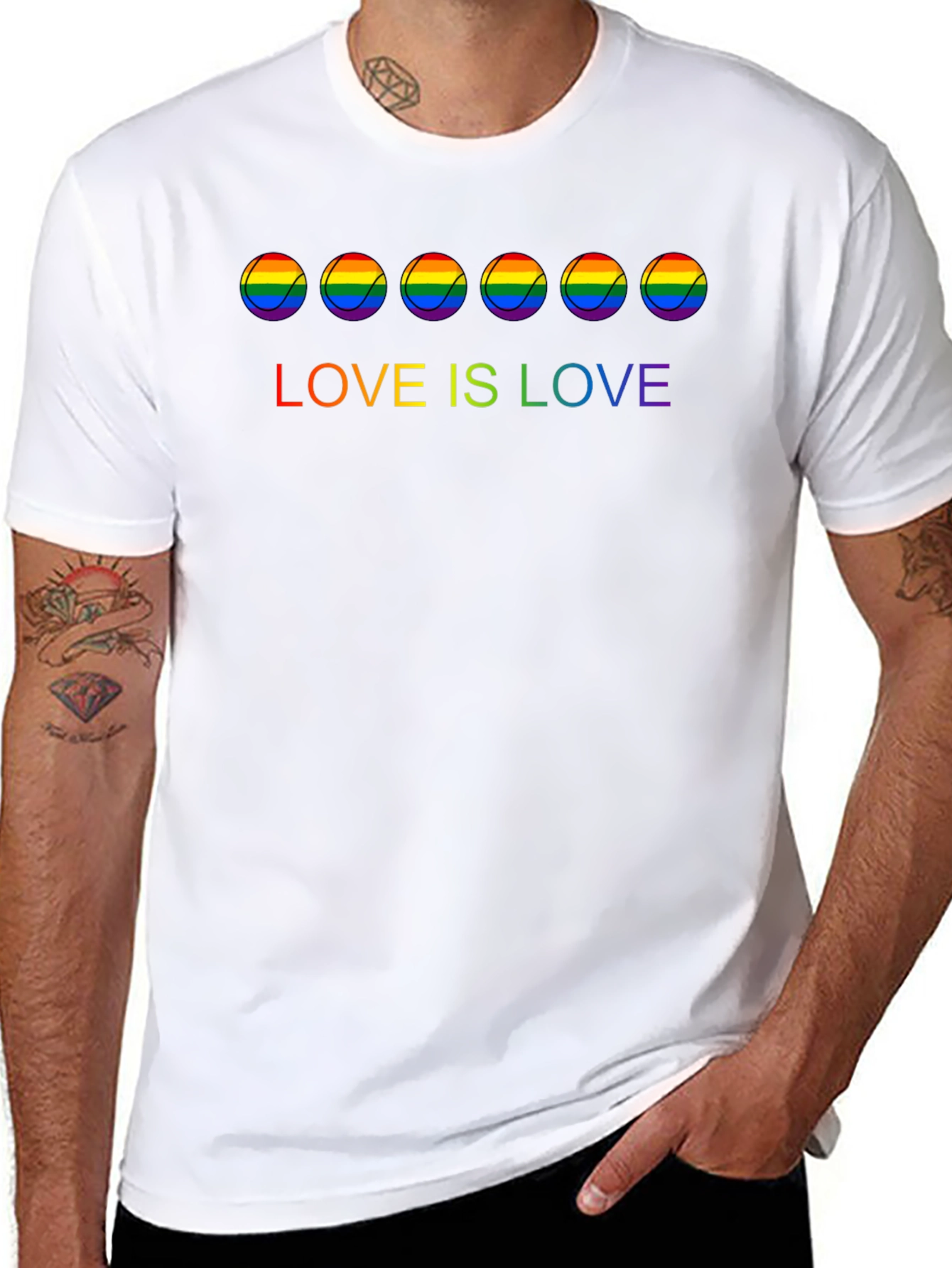 Love is Love Rainbow Tennis Ball T-Shirt