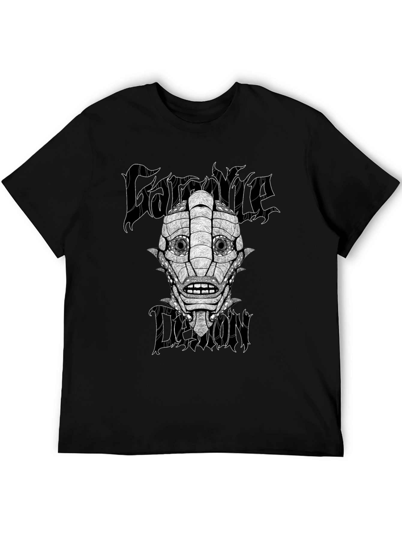 Gargoyle Demon Graphic Black T-Shirt