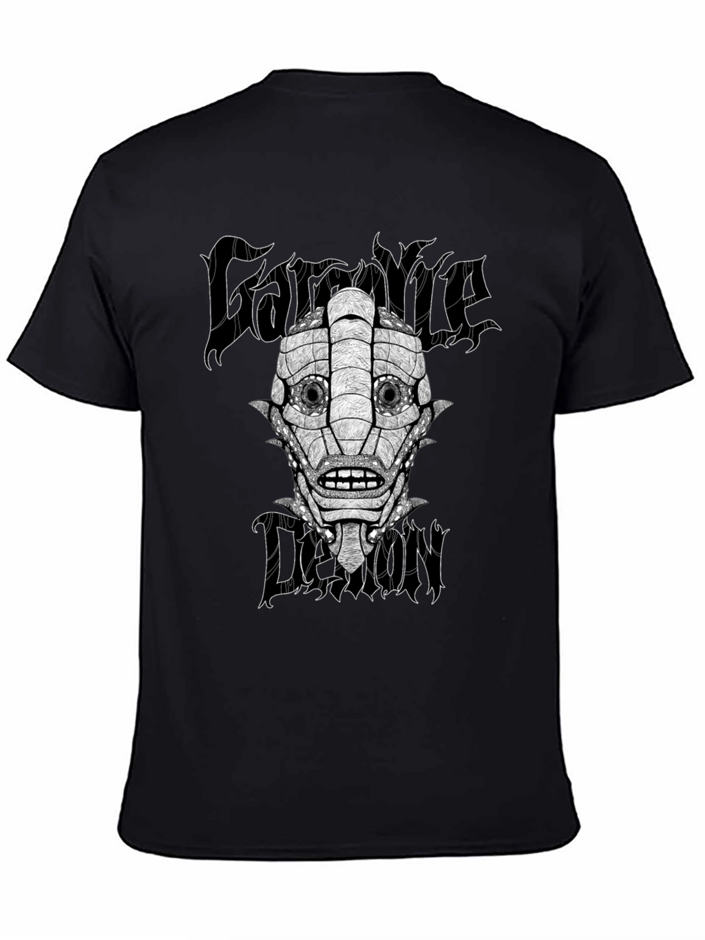 Gargoyle Demon Graphic Black T-Shirt