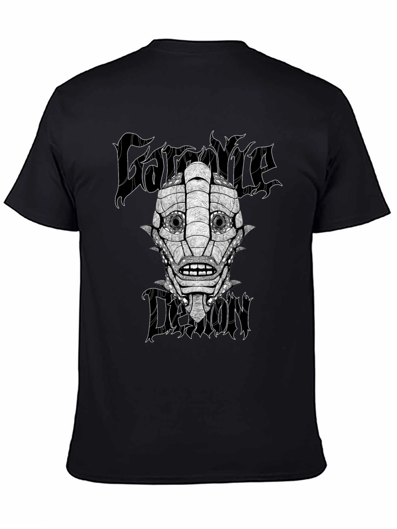 Gargoyle Demon Graphic Black T-Shirt