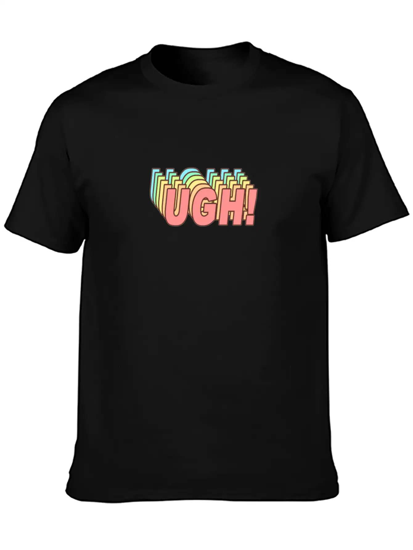 UGH! - Funny Sigh Clueless Typography In Retro 70s Relaxed Everyday Tee – Lightweight And Durable Cotton