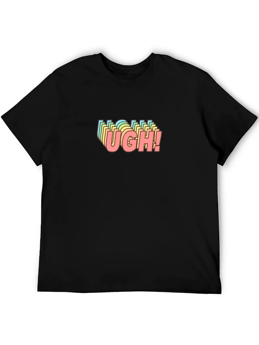 UGH! - Funny Sigh Clueless Typography In Retro 70s Relaxed Everyday Tee – Lightweight And Durable Cotton