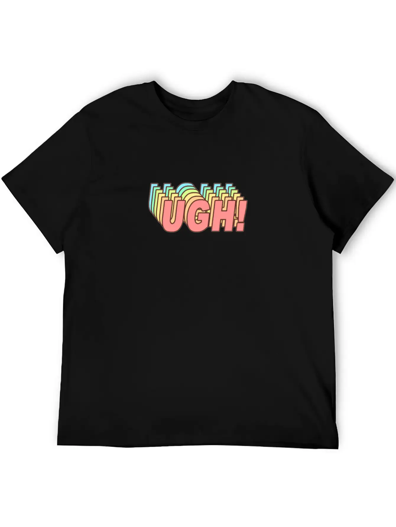 UGH! - Funny Sigh Clueless Typography In Retro 70s Relaxed Everyday Tee – Lightweight And Durable Cotton