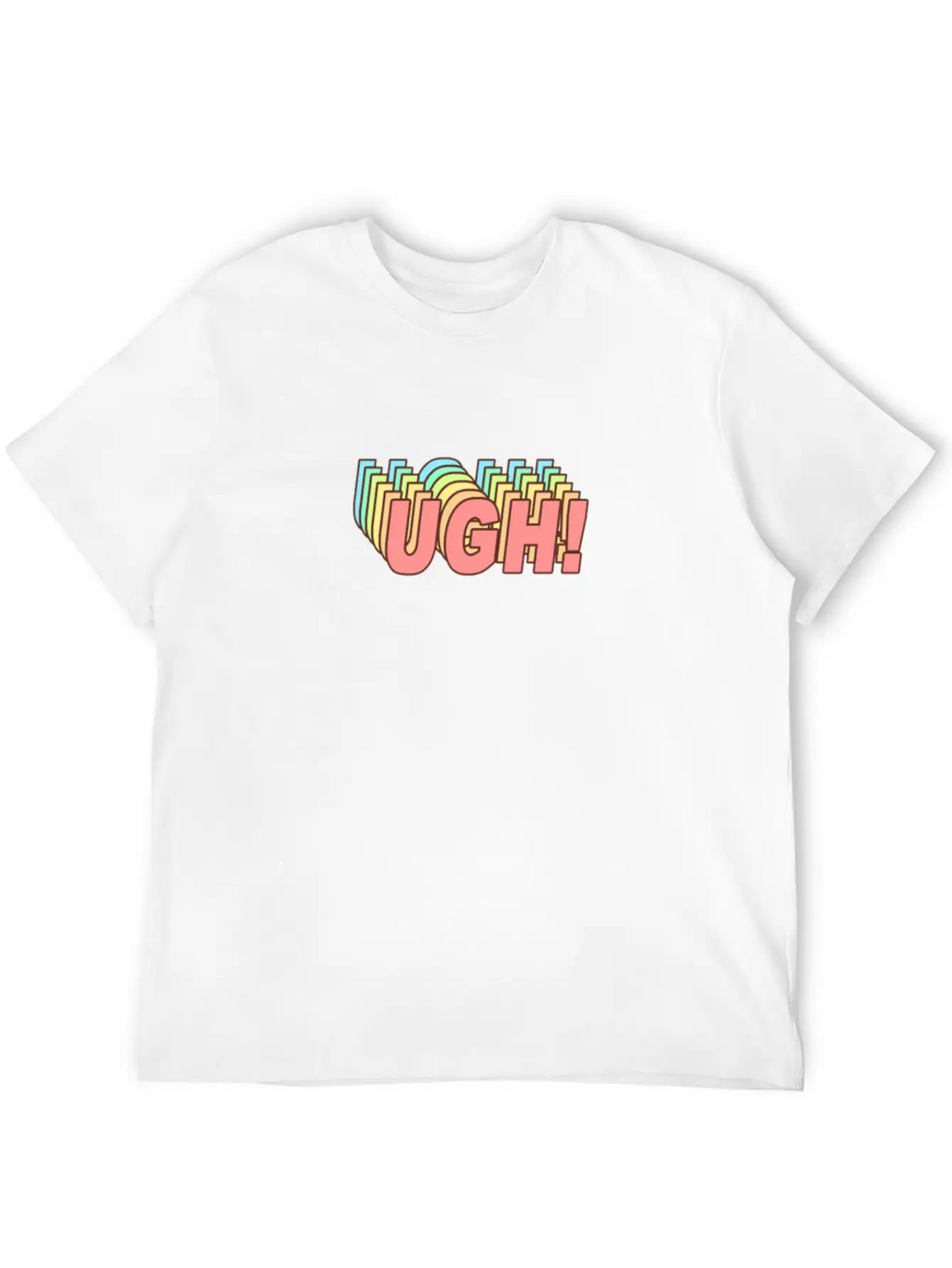 UGH! - Funny Sigh Clueless Typography In Retro 70s Relaxed Everyday Tee – Lightweight And Durable Cotton