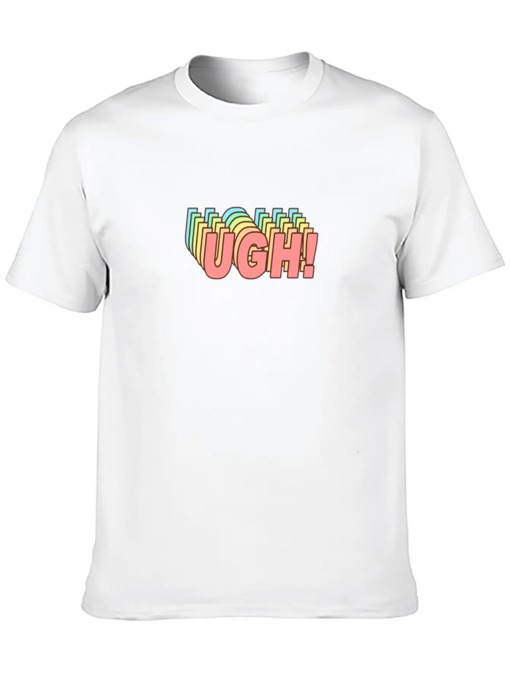 UGH! - Funny Sigh Clueless Typography In Retro 70s Relaxed Everyday Tee – Lightweight And Durable Cotton