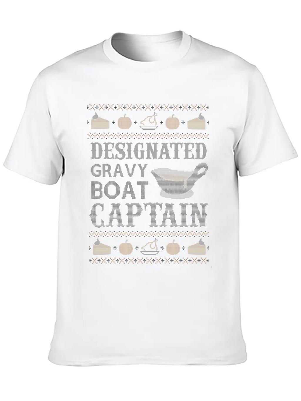 Ugly Thangiving Gravy Boat Captain Basic Graphic T-Shirt – Daily Comfort In Soft Cotton