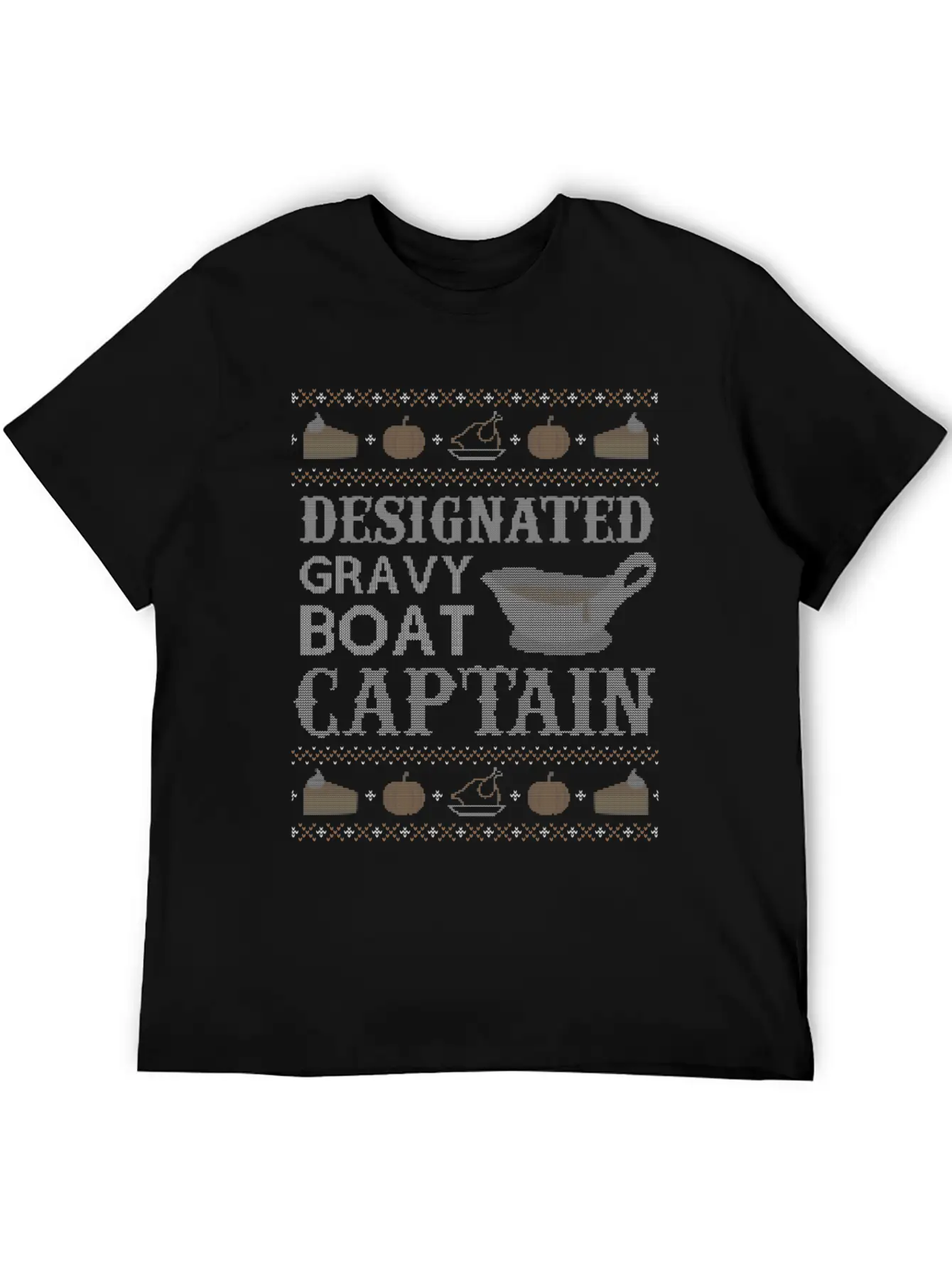 Ugly Thangiving Gravy Boat Captain Basic Graphic T-Shirt – Daily Comfort In Soft Cotton
