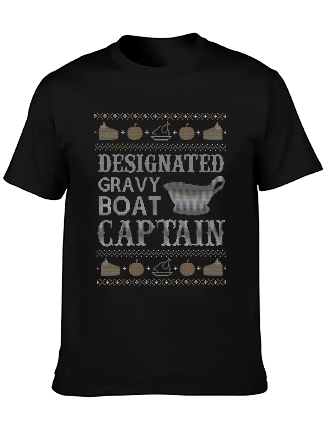 Ugly Thangiving Gravy Boat Captain Basic Graphic T-Shirt – Daily Comfort In Soft Cotton