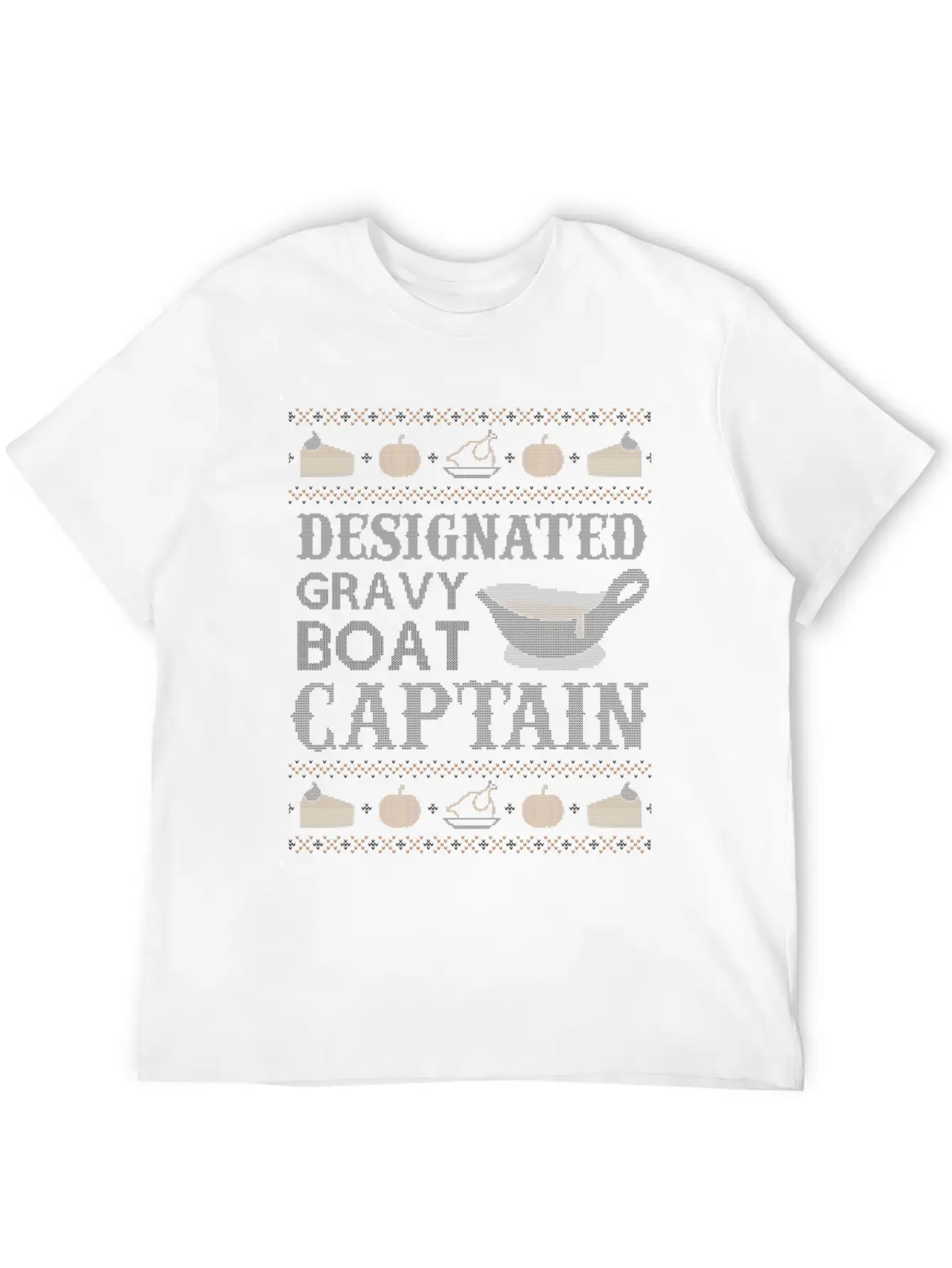 Ugly Thangiving Gravy Boat Captain Basic Graphic T-Shirt – Daily Comfort In Soft Cotton