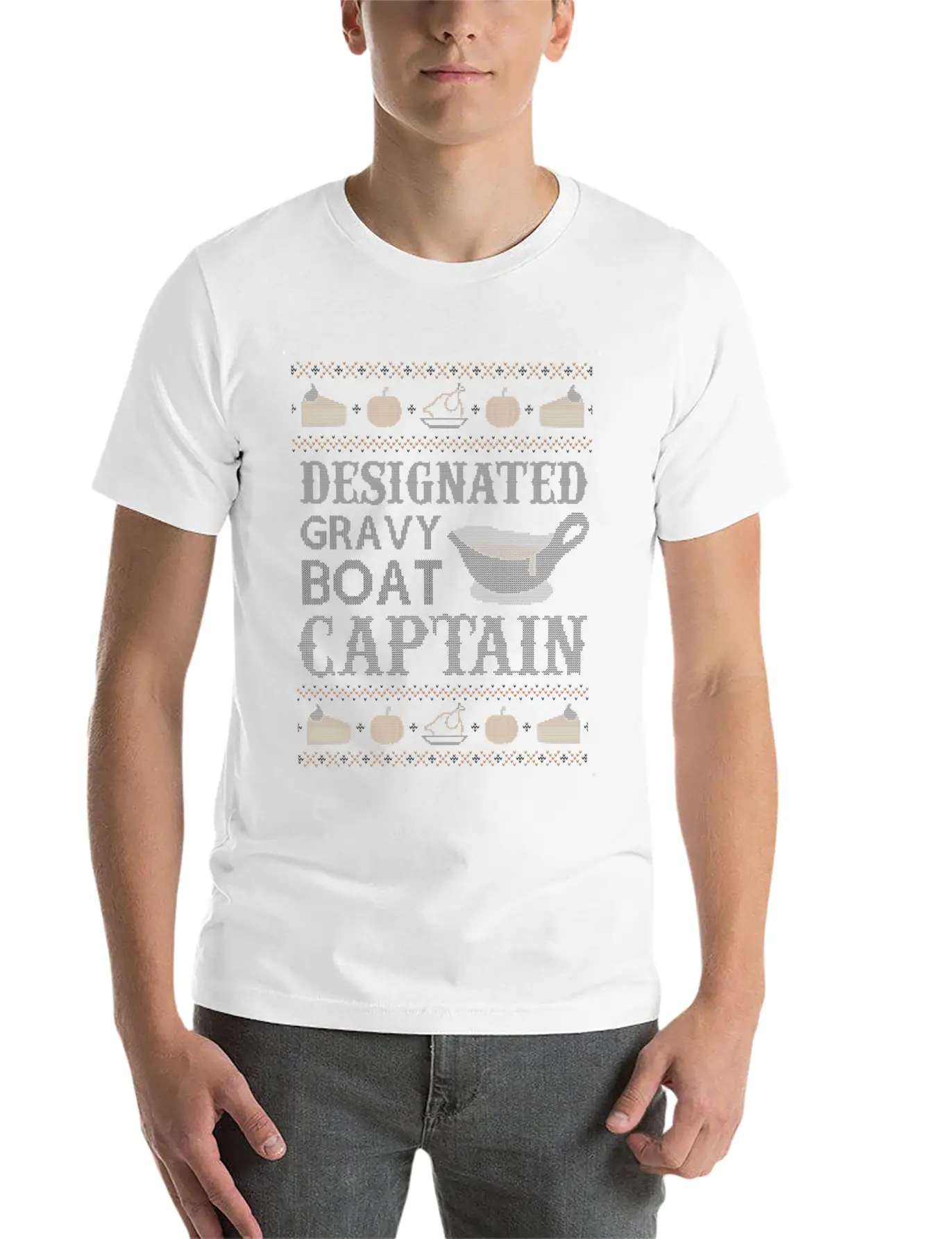 Ugly Thangiving Gravy Boat Captain Basic Graphic T-Shirt – Daily Comfort In Soft Cotton