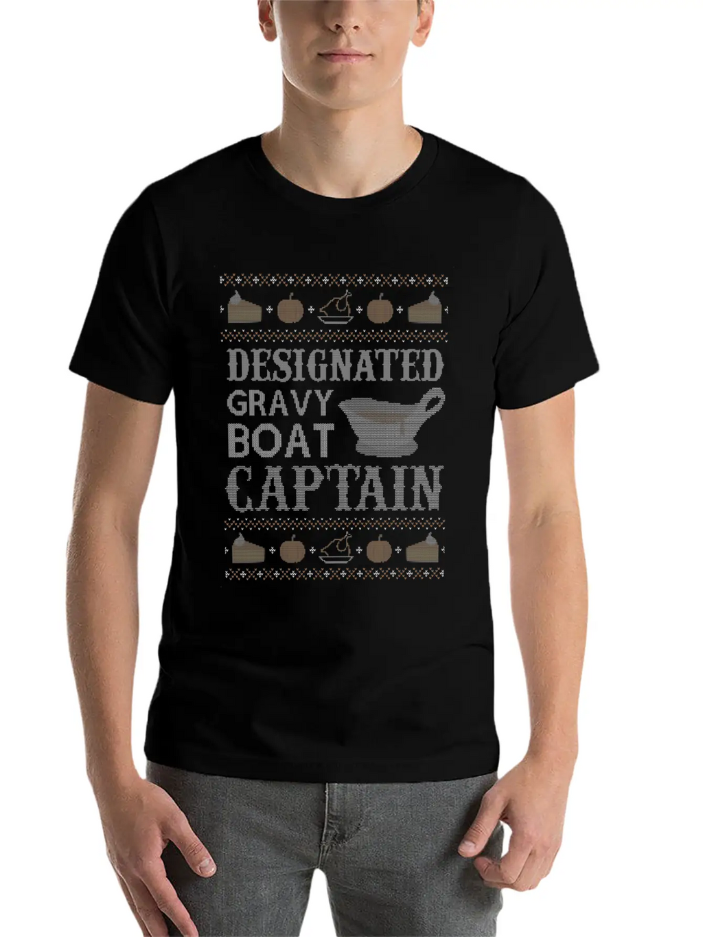 Ugly Thangiving Gravy Boat Captain Basic Graphic T-Shirt – Daily Comfort In Soft Cotton