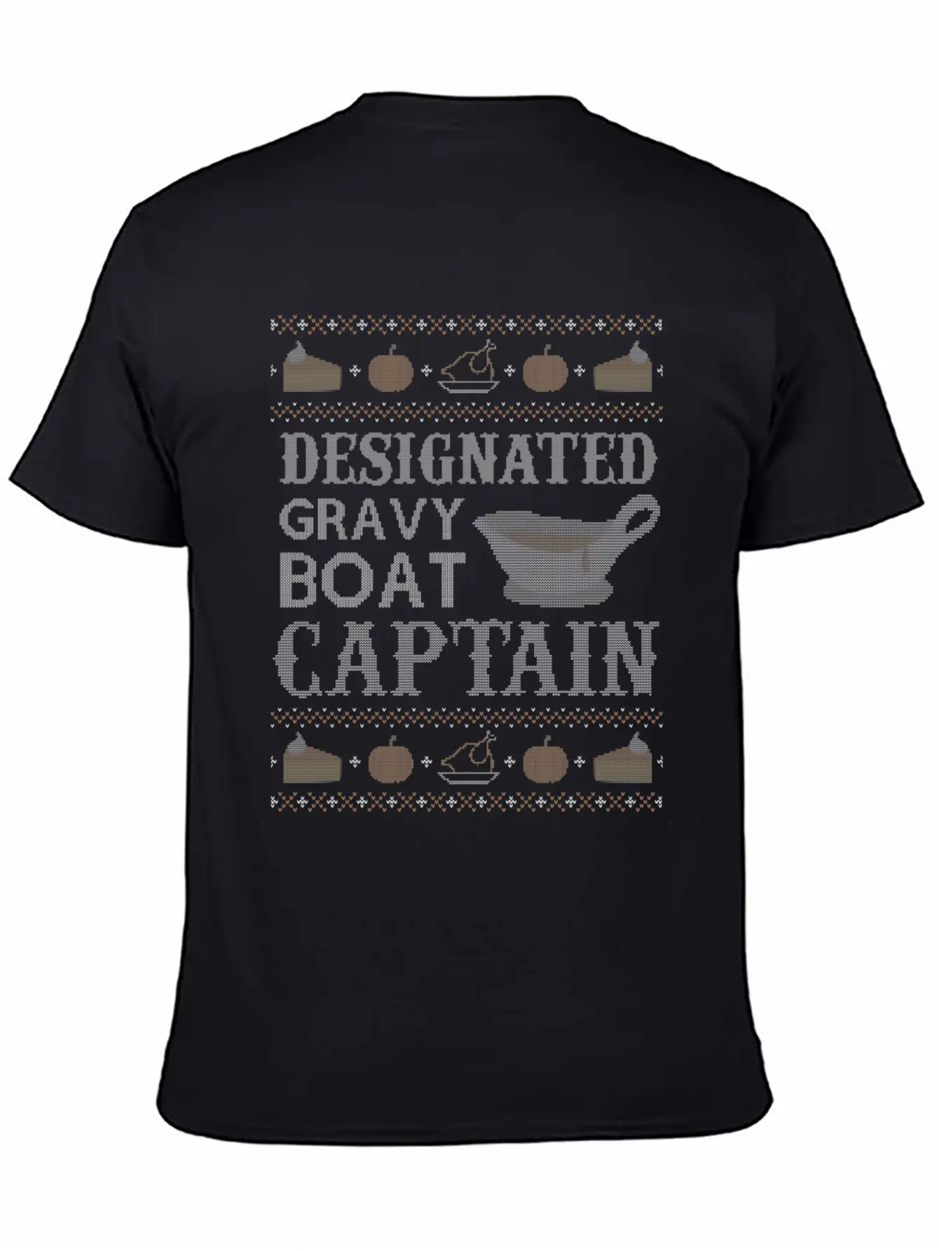 Ugly Thangiving Gravy Boat Captain Basic Graphic T-Shirt – Daily Comfort In Soft Cotton