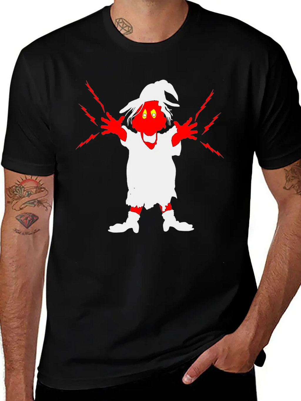 Ugly Witch With Magic Forces Lightning Stylish Everyday T-Shirt – Unisex Basic Cotton Tee