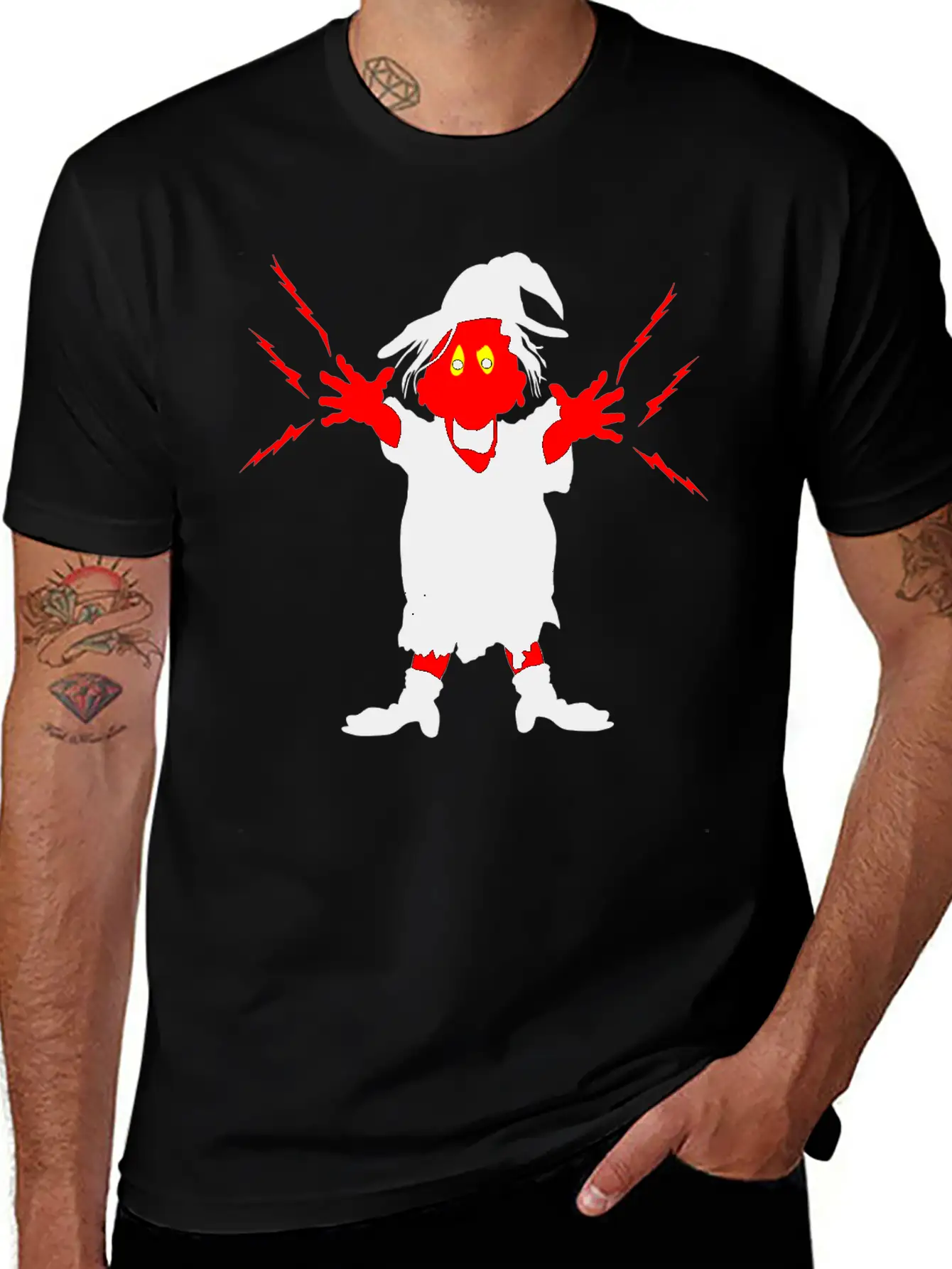 Ugly Witch With Magic Forces Lightning Stylish Everyday T-Shirt – Unisex Basic Cotton Tee