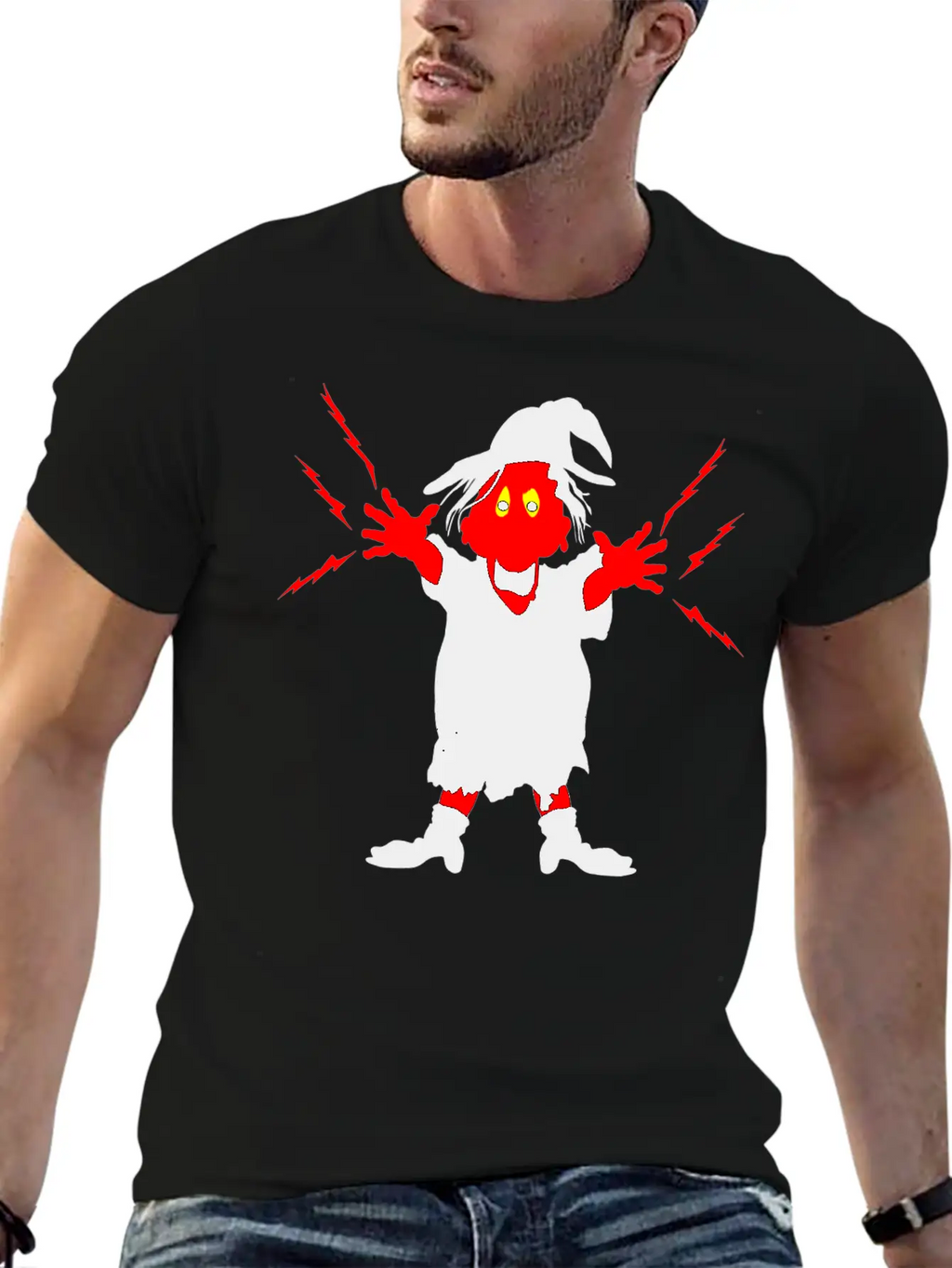 Ugly Witch With Magic Forces Lightning Stylish Everyday T-Shirt – Unisex Basic Cotton Tee