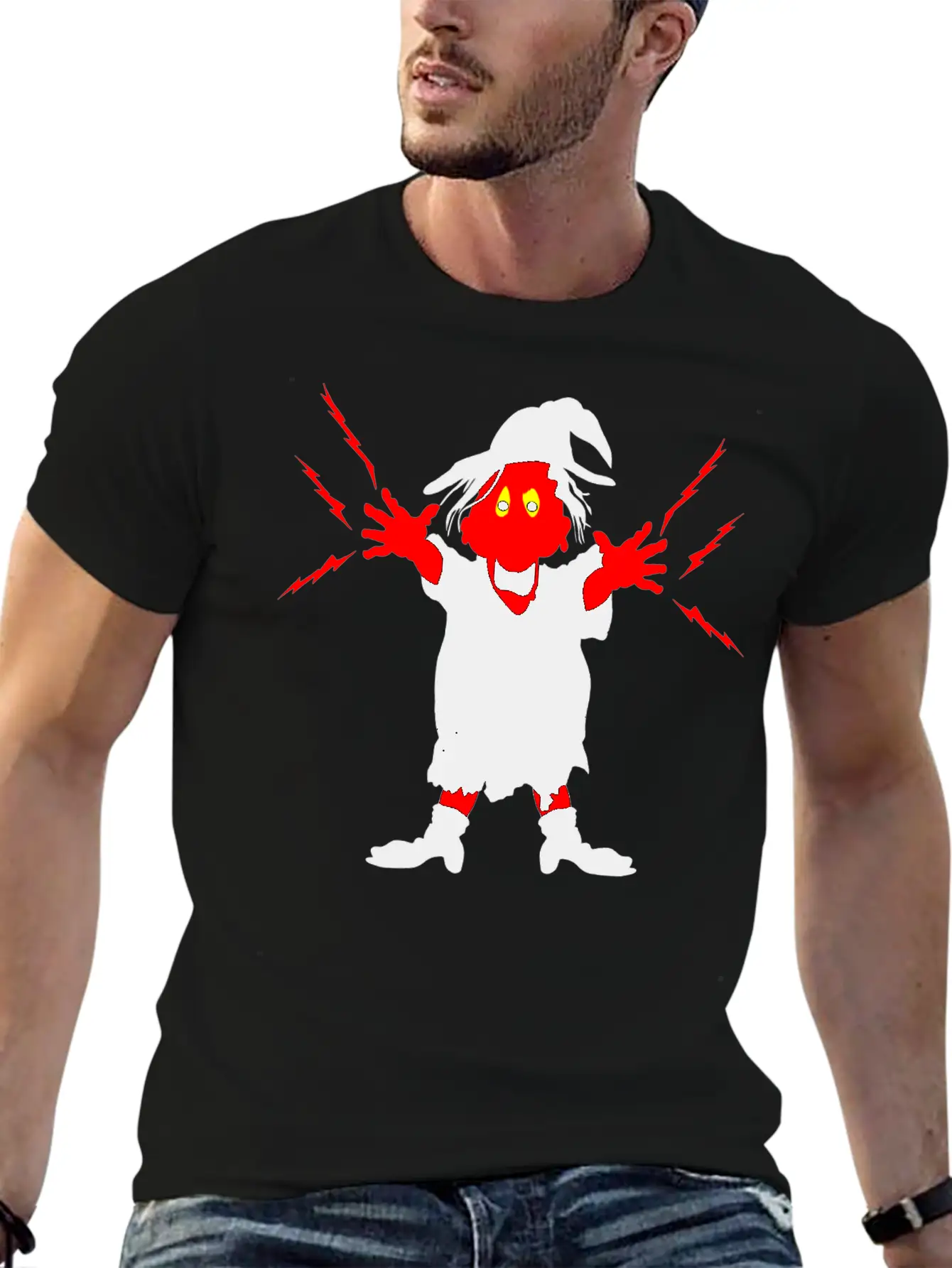 Ugly Witch With Magic Forces Lightning Stylish Everyday T-Shirt – Unisex Basic Cotton Tee