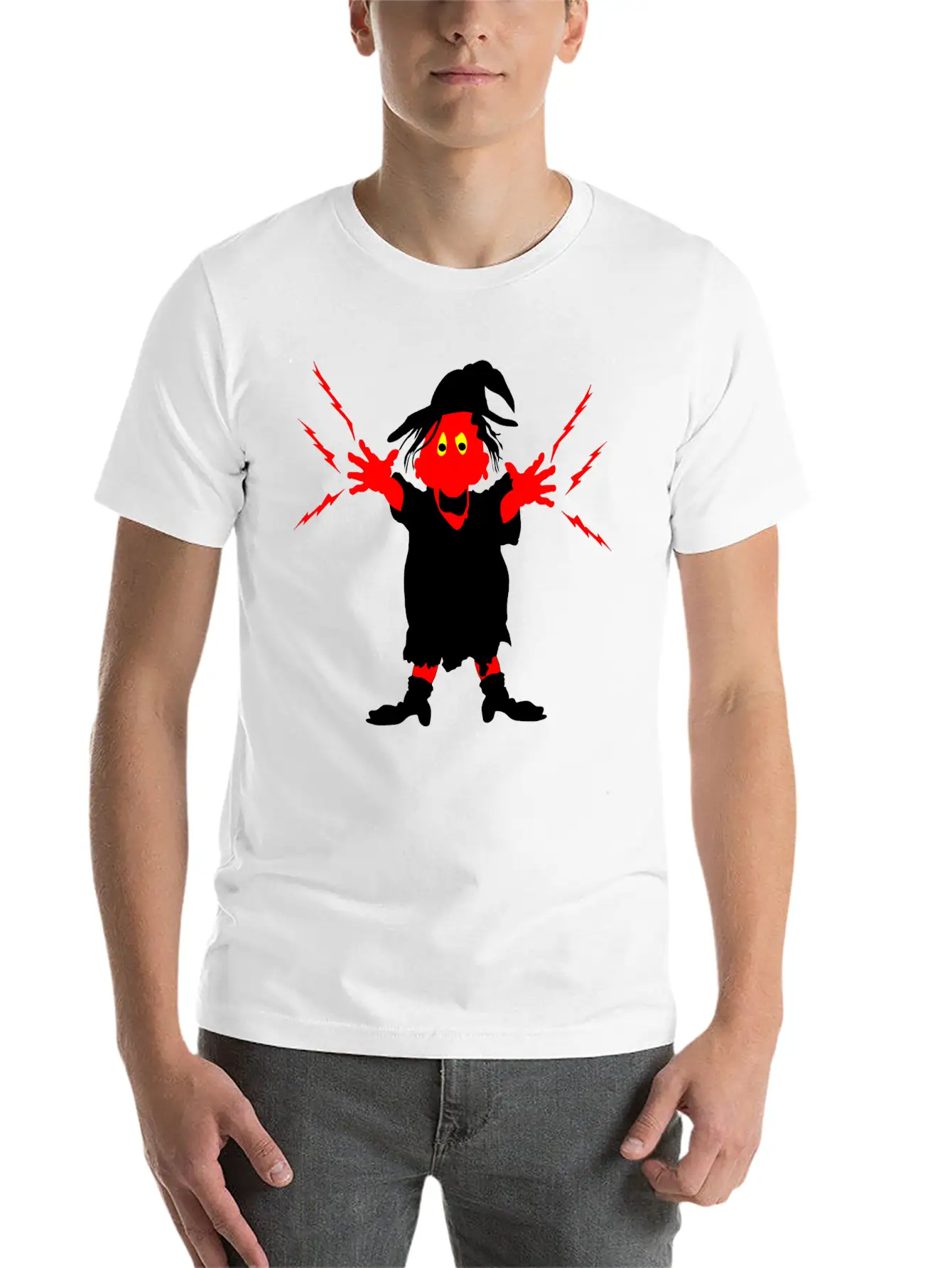Ugly Witch With Magic Forces Lightning Stylish Everyday T-Shirt – Unisex Basic Cotton Tee