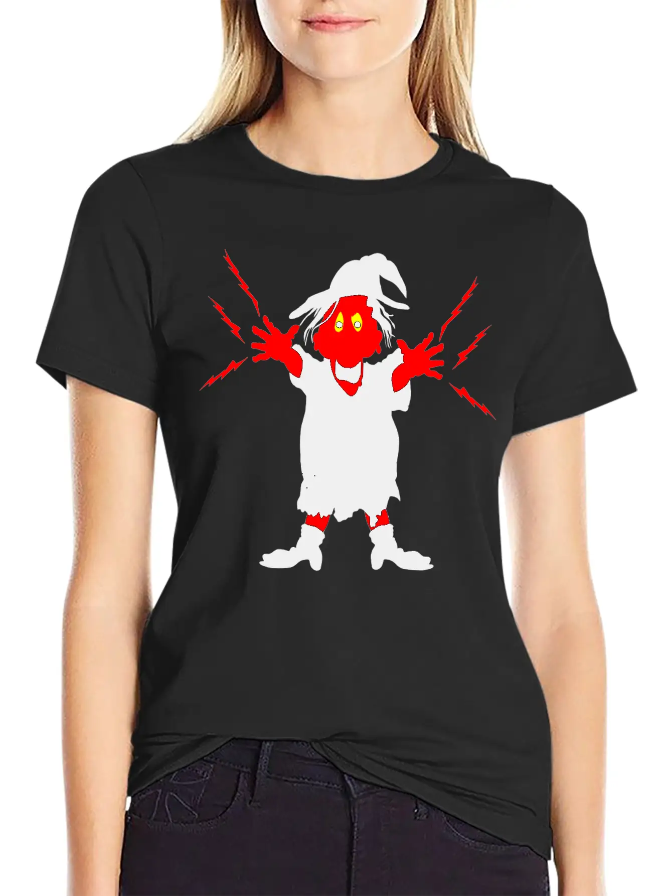 Ugly Witch With Magic Forces Lightning Stylish Everyday T-Shirt – Unisex Basic Cotton Tee