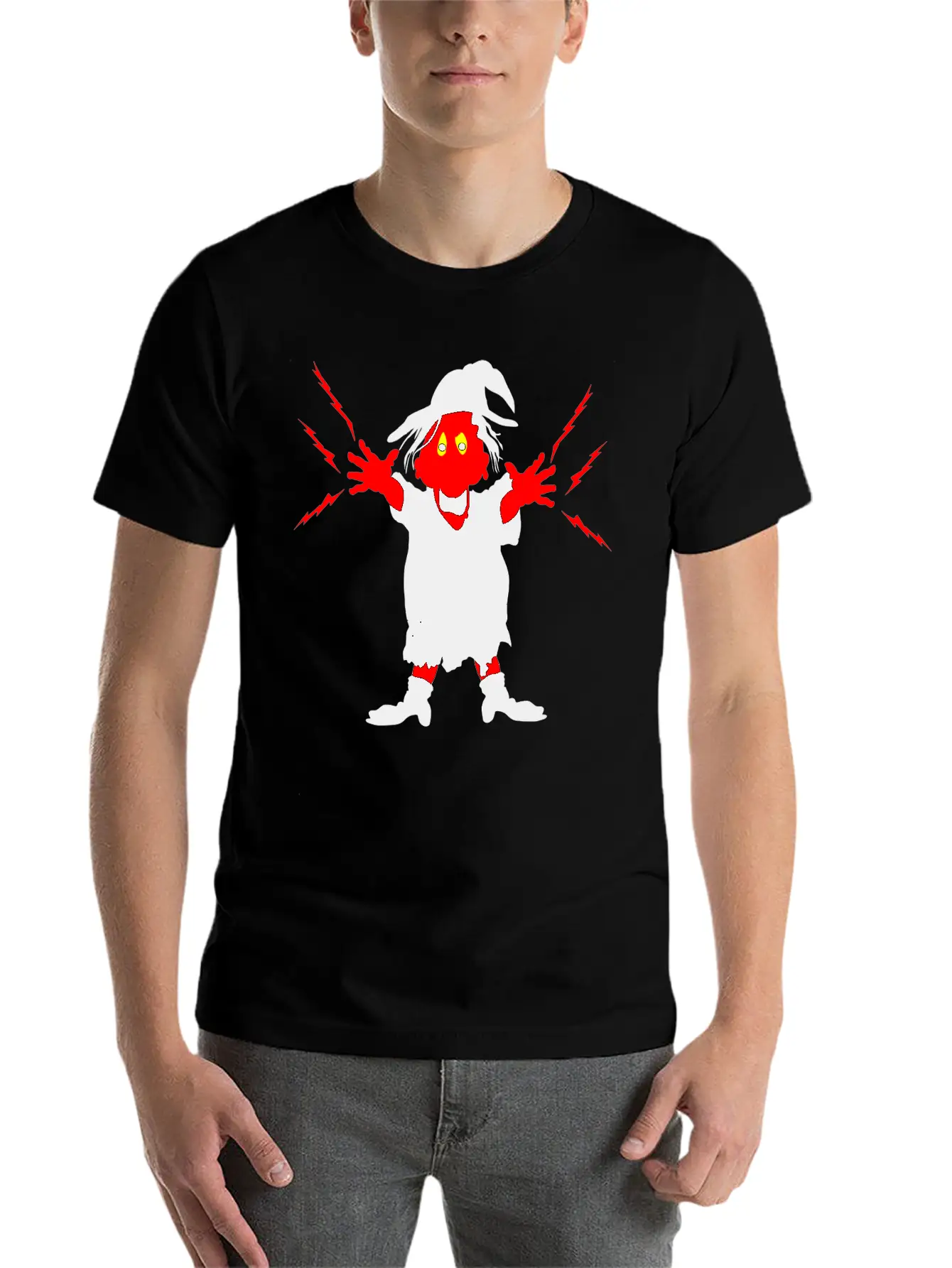Ugly Witch With Magic Forces Lightning Stylish Everyday T-Shirt – Unisex Basic Cotton Tee