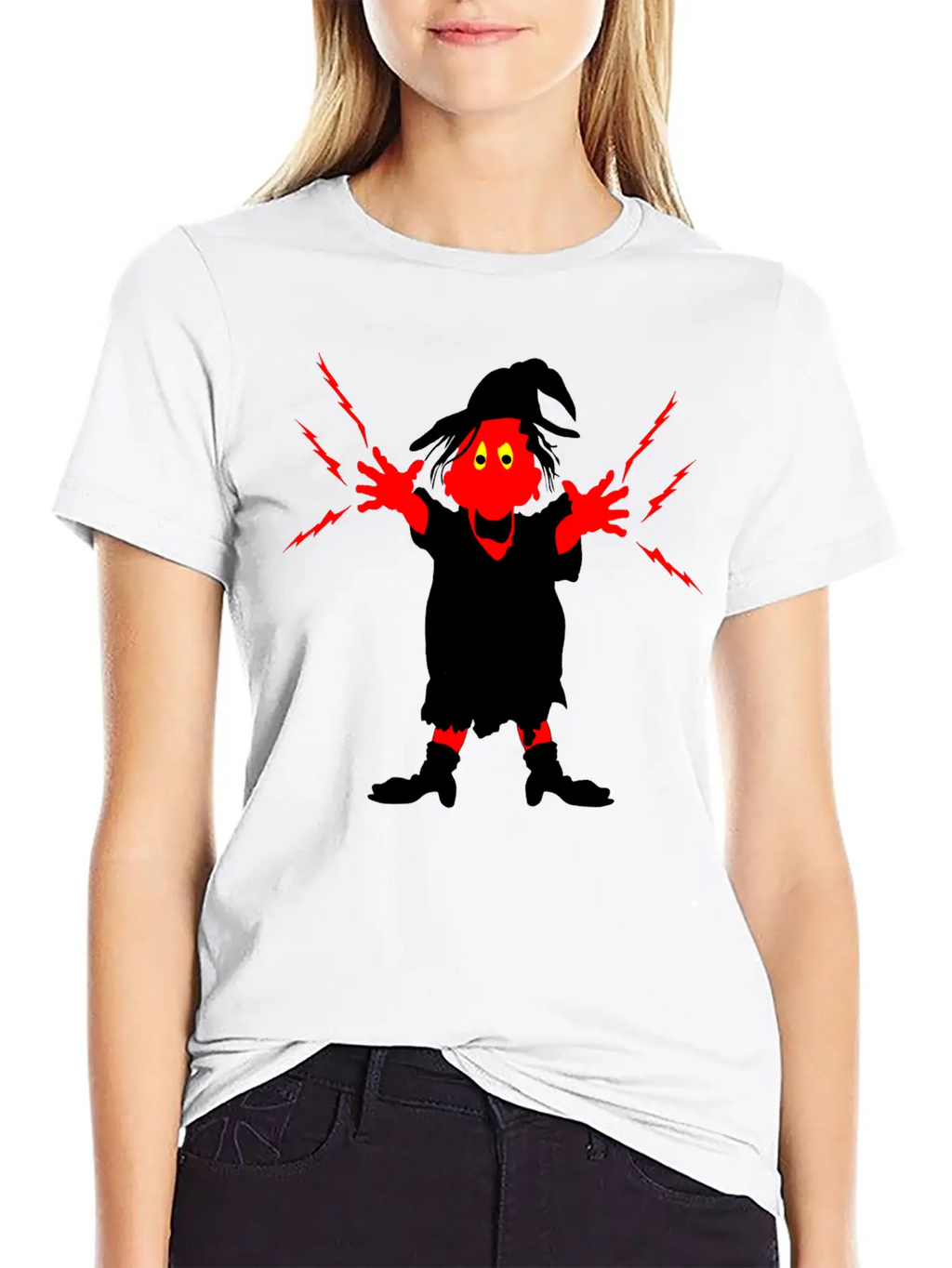 Ugly Witch With Magic Forces Lightning Stylish Everyday T-Shirt – Unisex Basic Cotton Tee