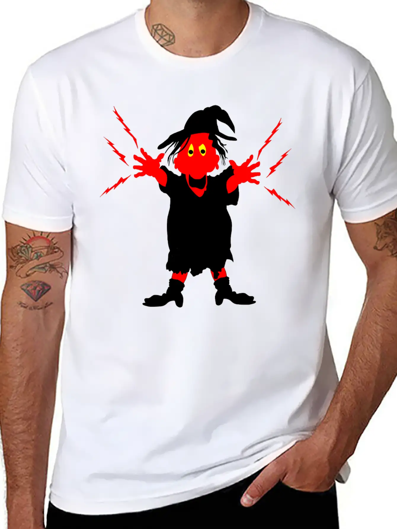 Ugly Witch With Magic Forces Lightning Stylish Everyday T-Shirt – Unisex Basic Cotton Tee