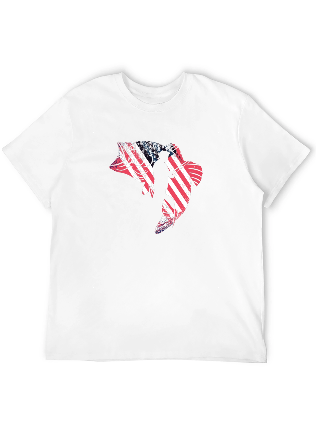 American Fish Angler Black Graphic Tee