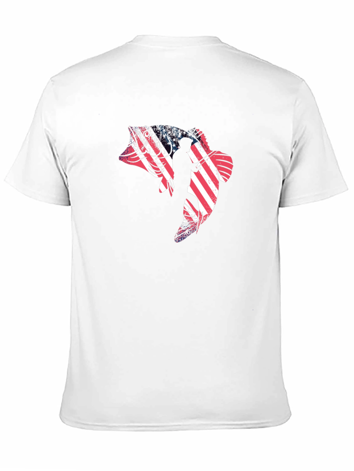 American Fish Angler Black Graphic Tee