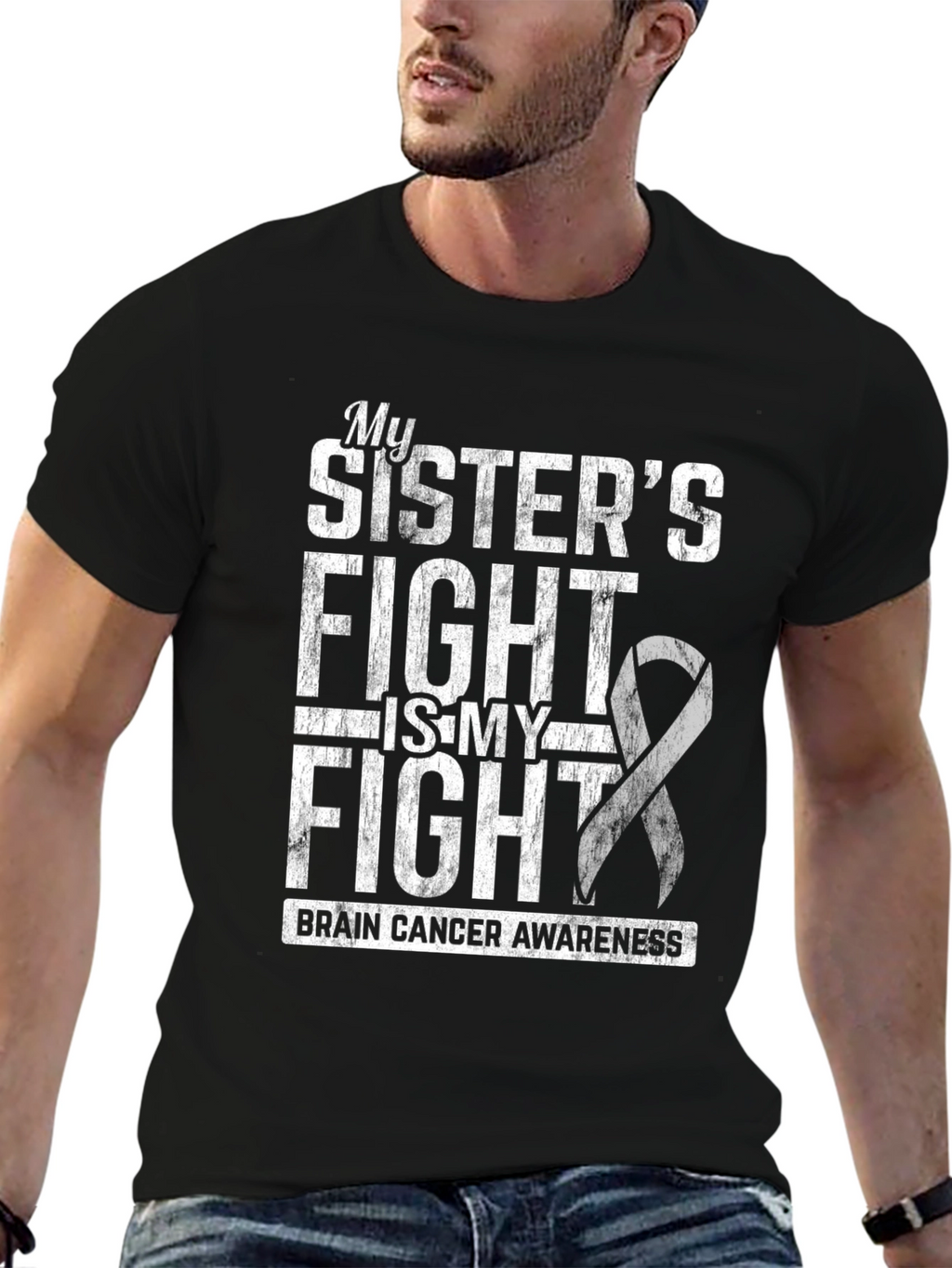 Brain Cancer Awareness My Sisters Fight T-Shirt