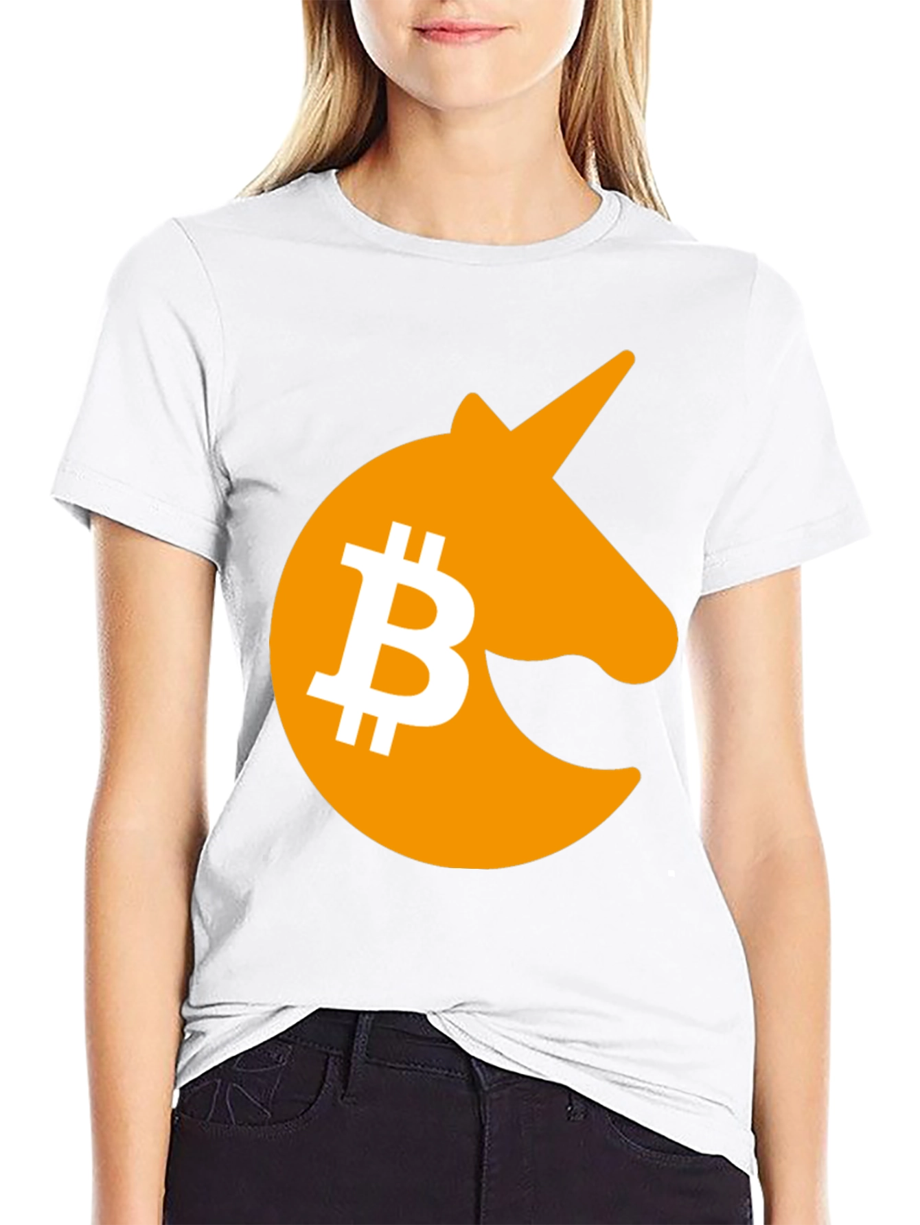 Bitcoin Unicorn Graphic T-Shirt - Black Crypto Tee
