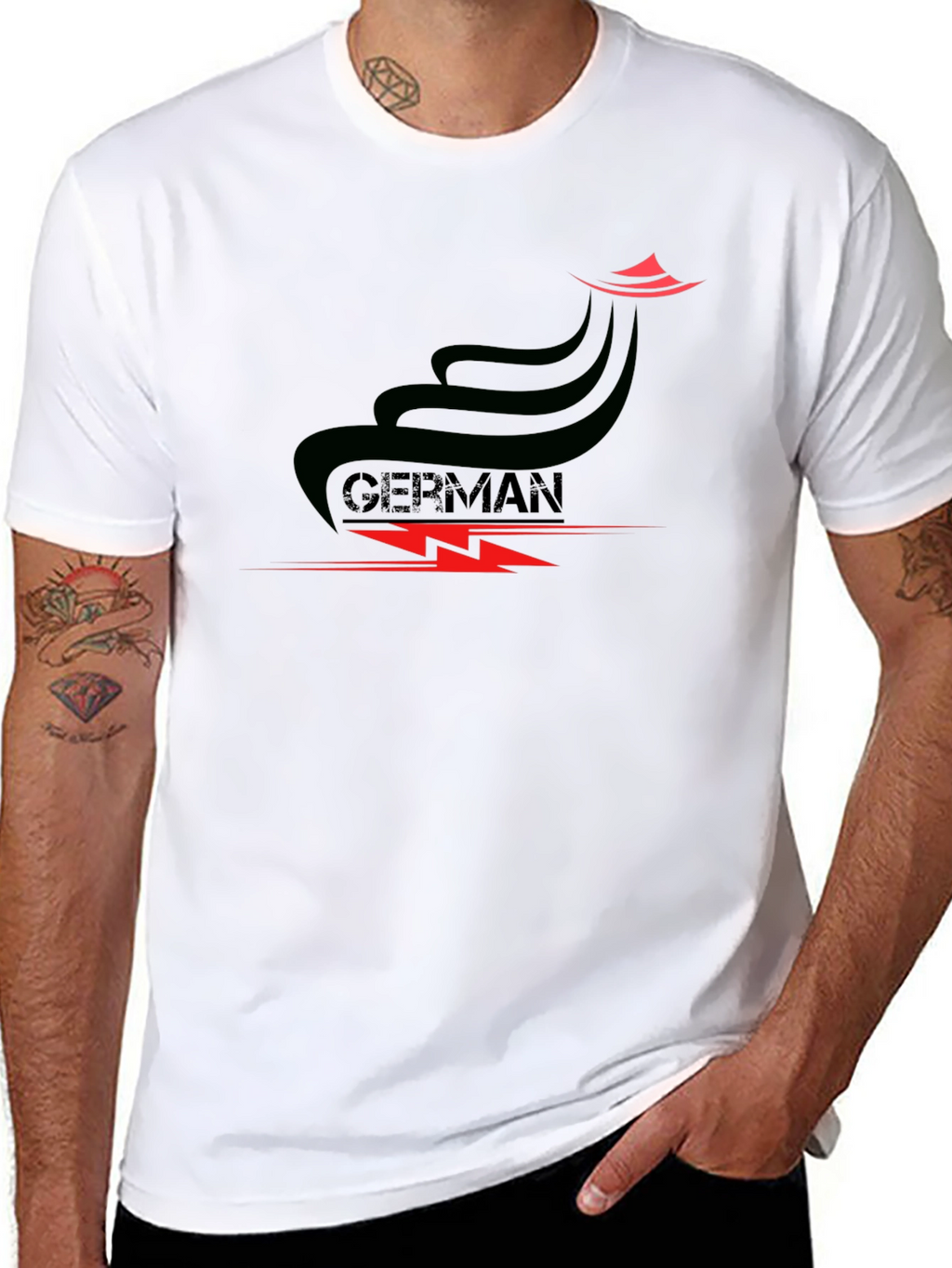 German Style Black Graphic Tee