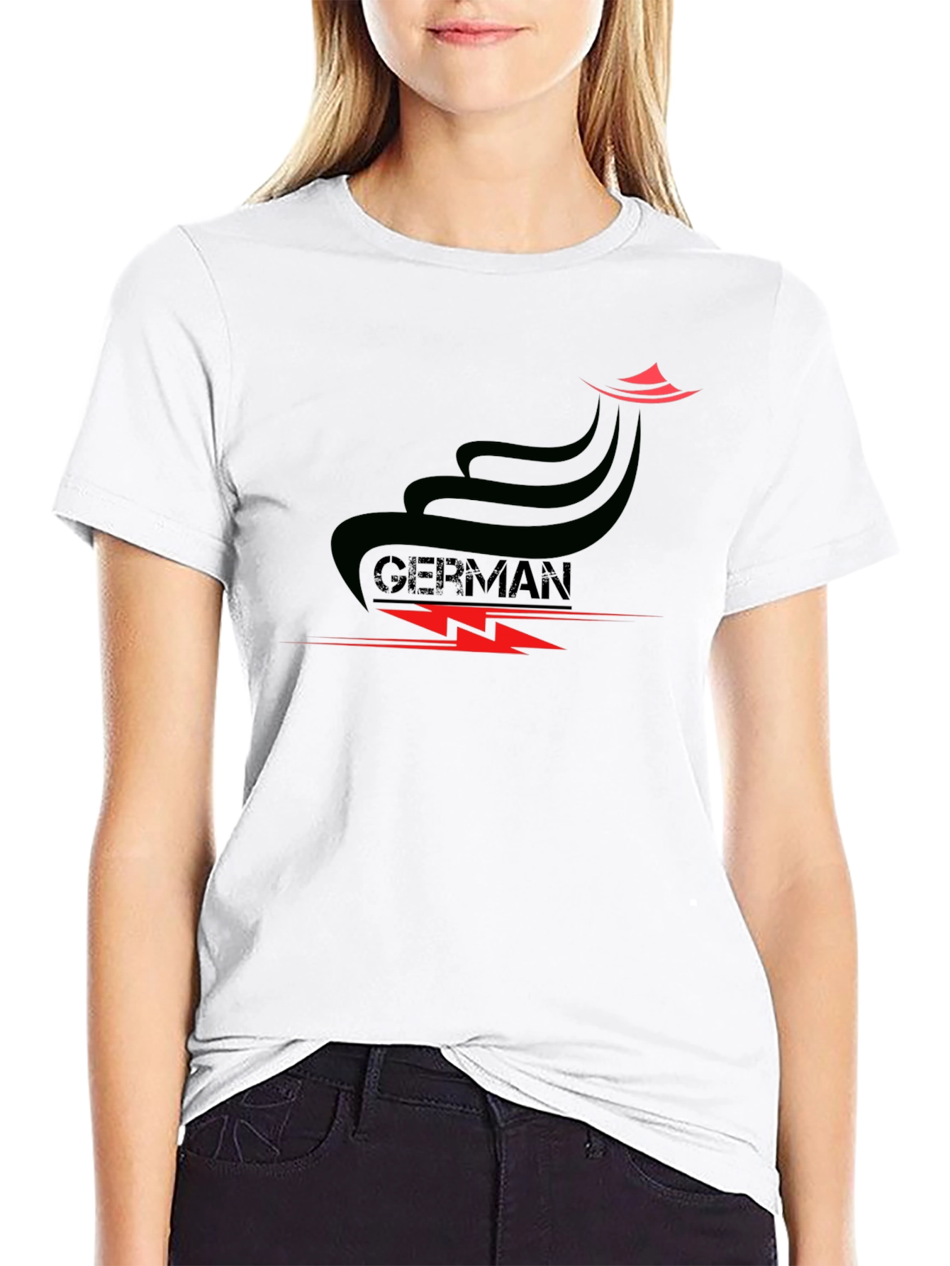 German Style Black Graphic Tee