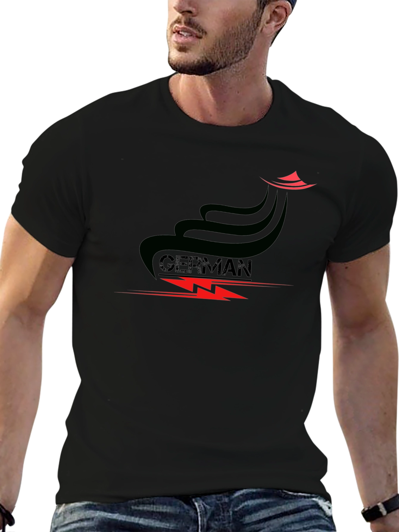 German Style Black Graphic Tee