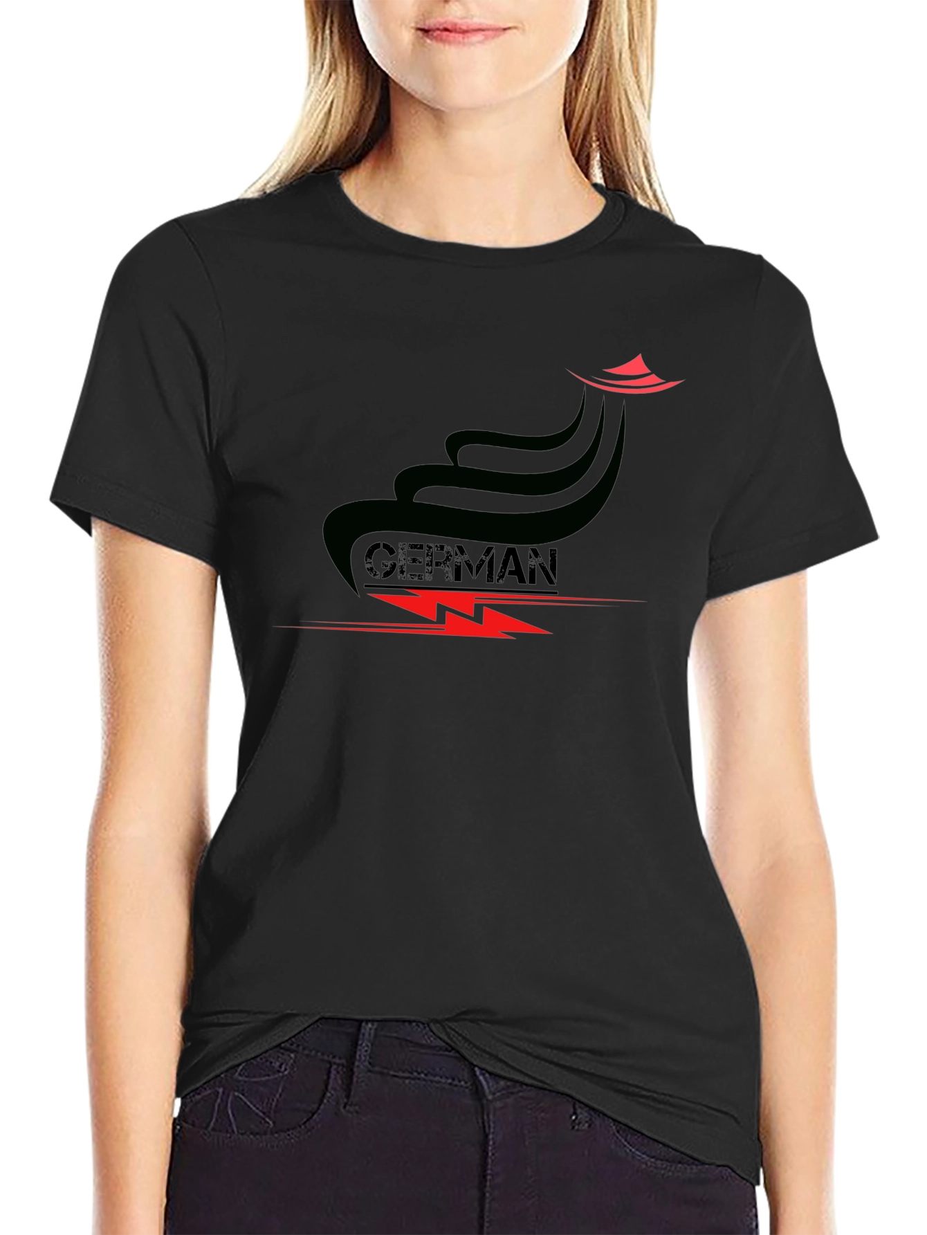 German Style Black Graphic Tee