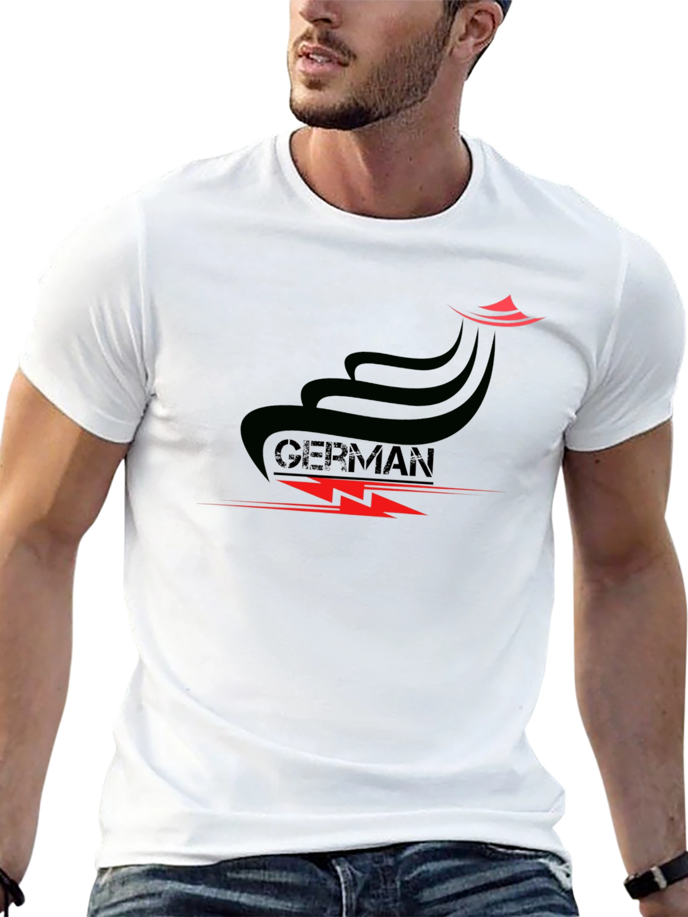 German Style Black Graphic Tee