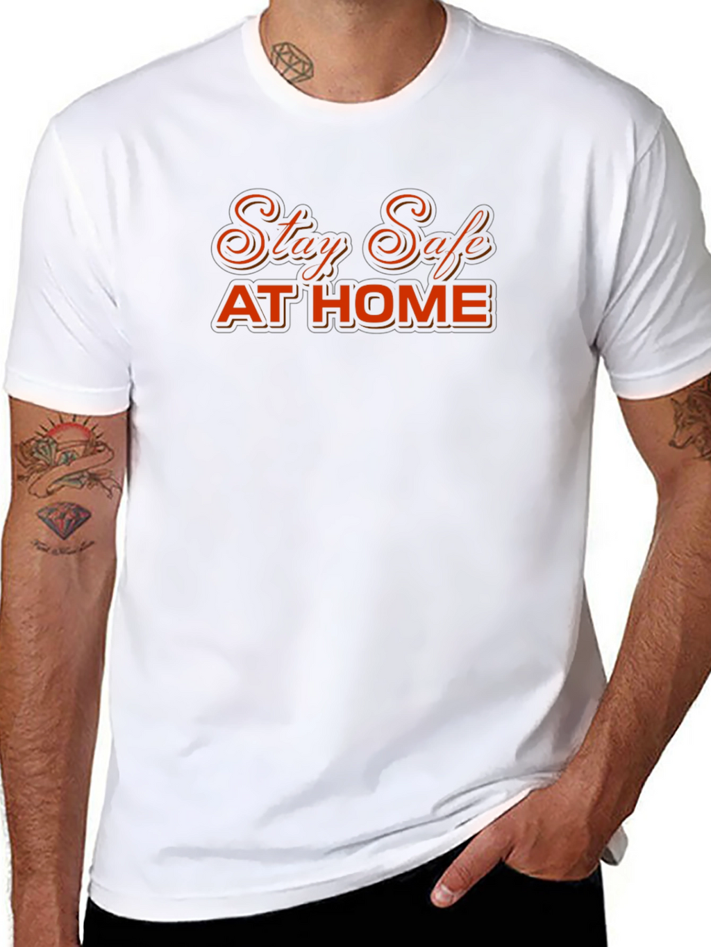 Stay Safe at Home Black T-Shirt