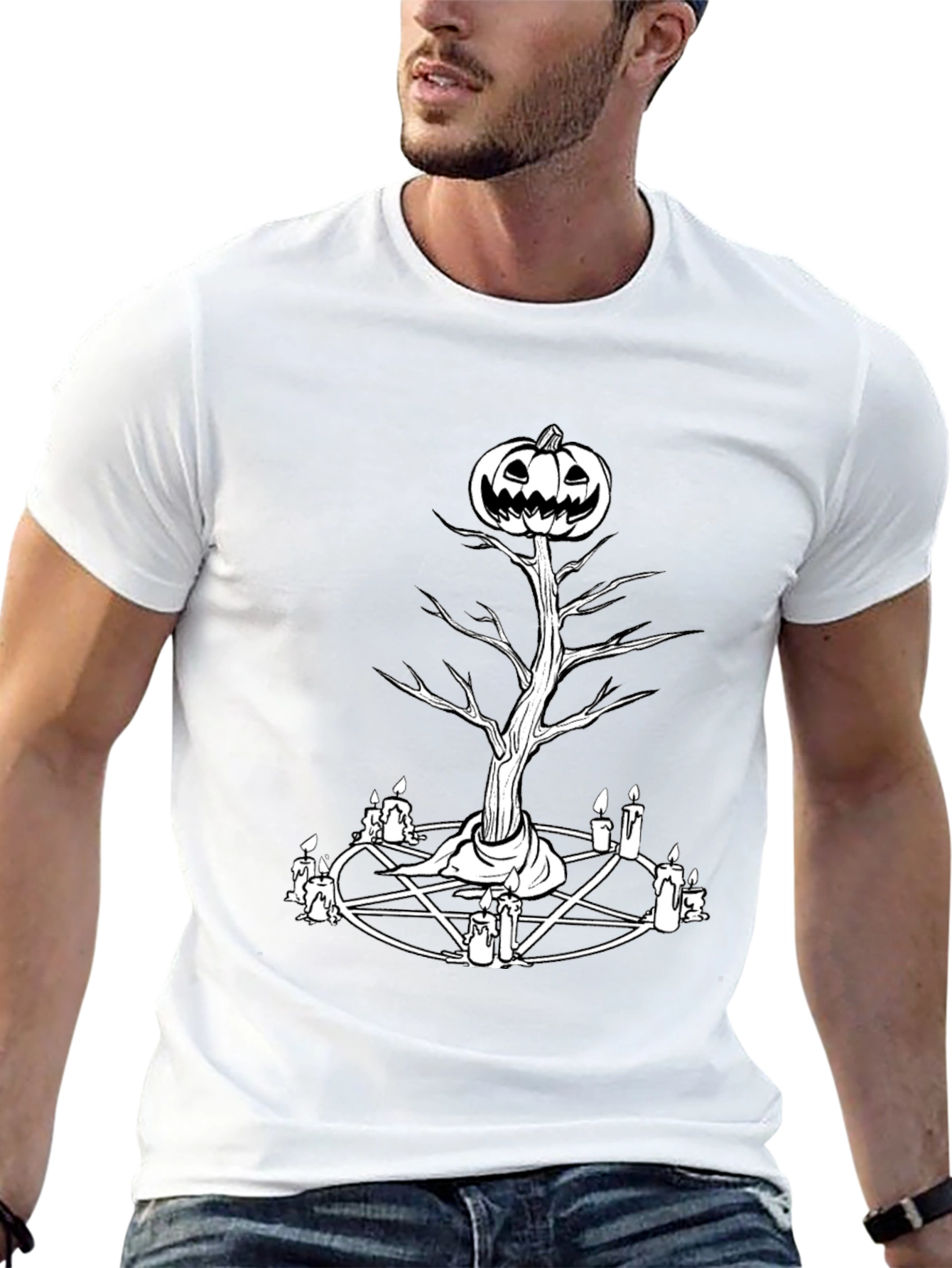 Halloween Pumpkin Pentagram T-Shirt