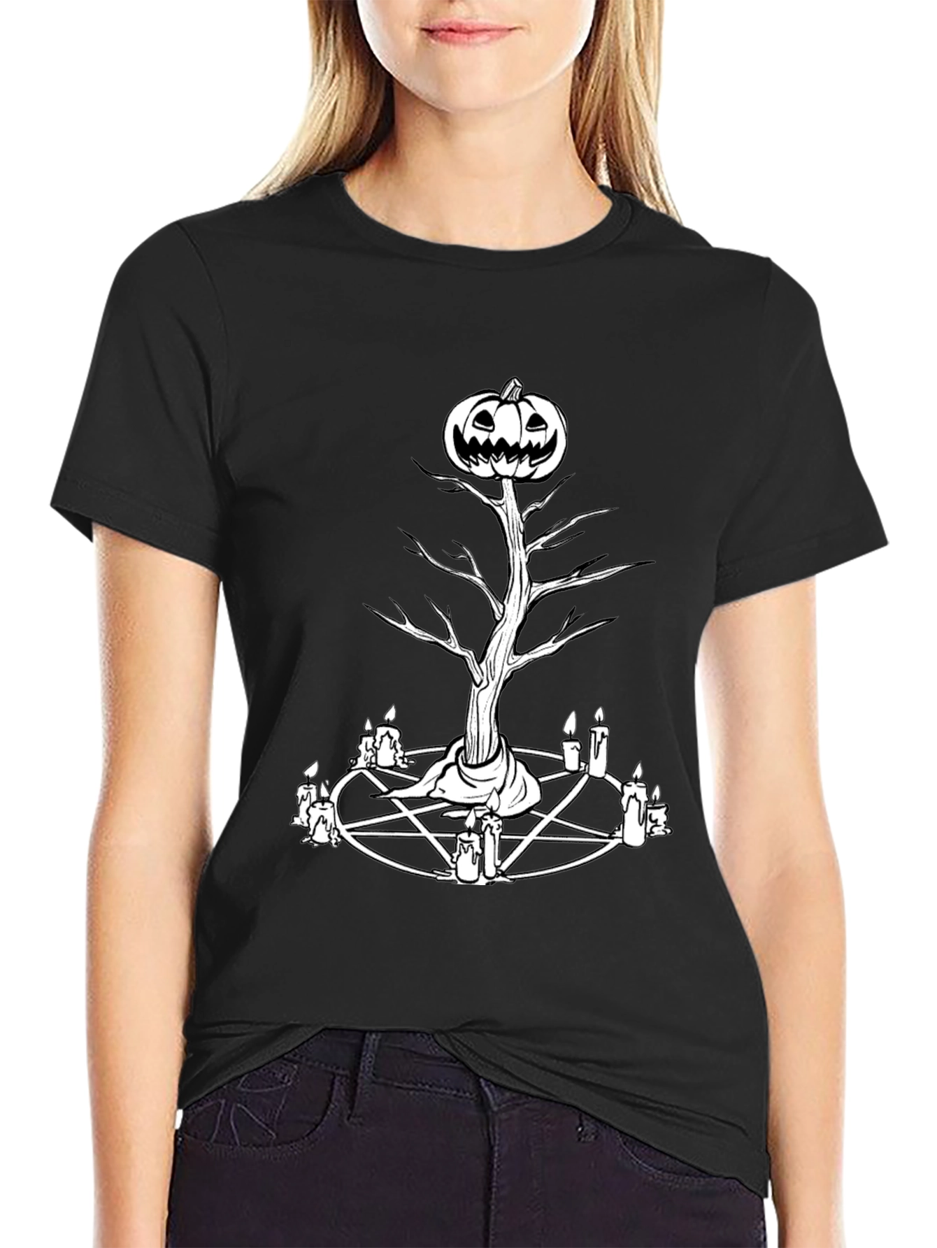 Halloween Pumpkin Pentagram T-Shirt